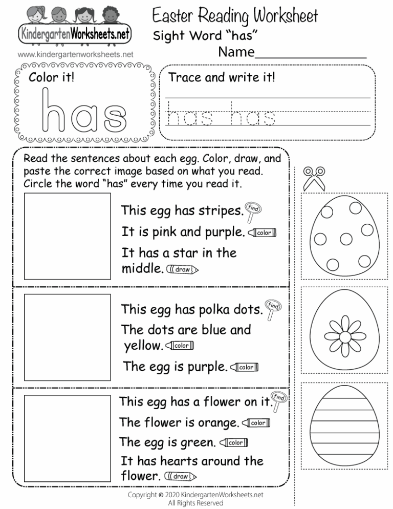 Easter Reading Worksheet Free Printable Digital U0026 PDF
