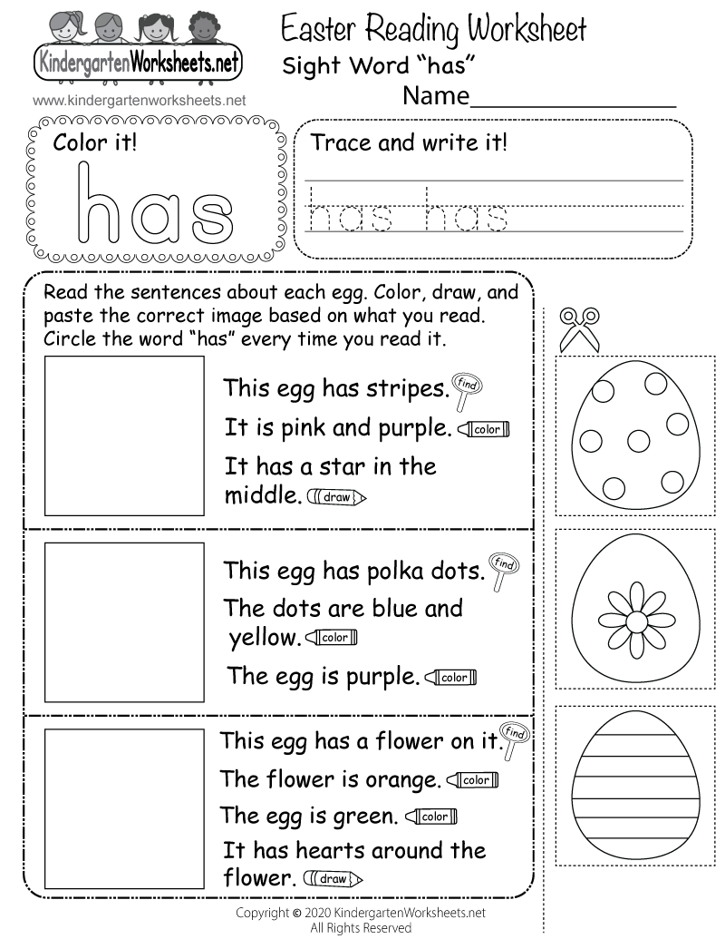 Easter Reading Worksheet Free Printable Digital U0026 PDF