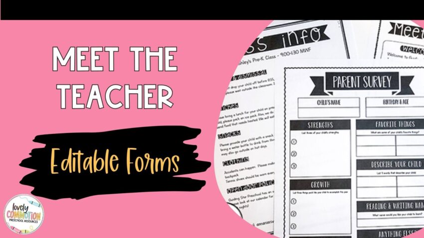 Editable Meet The Teacher Forms Lovely Commotion Preschool Resources