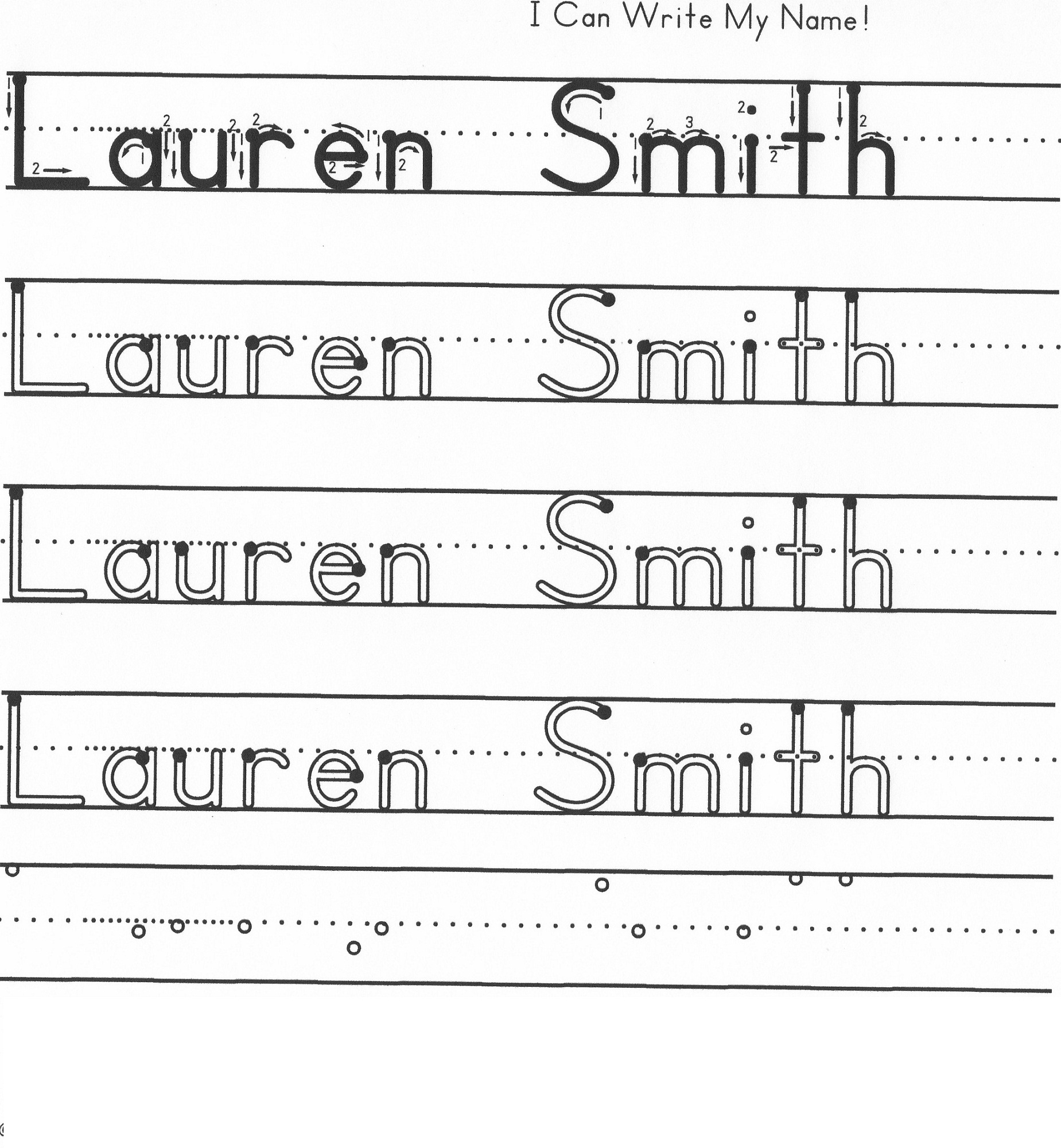 Printable Preschool Name Tracing Printable Preschool Name Tracing