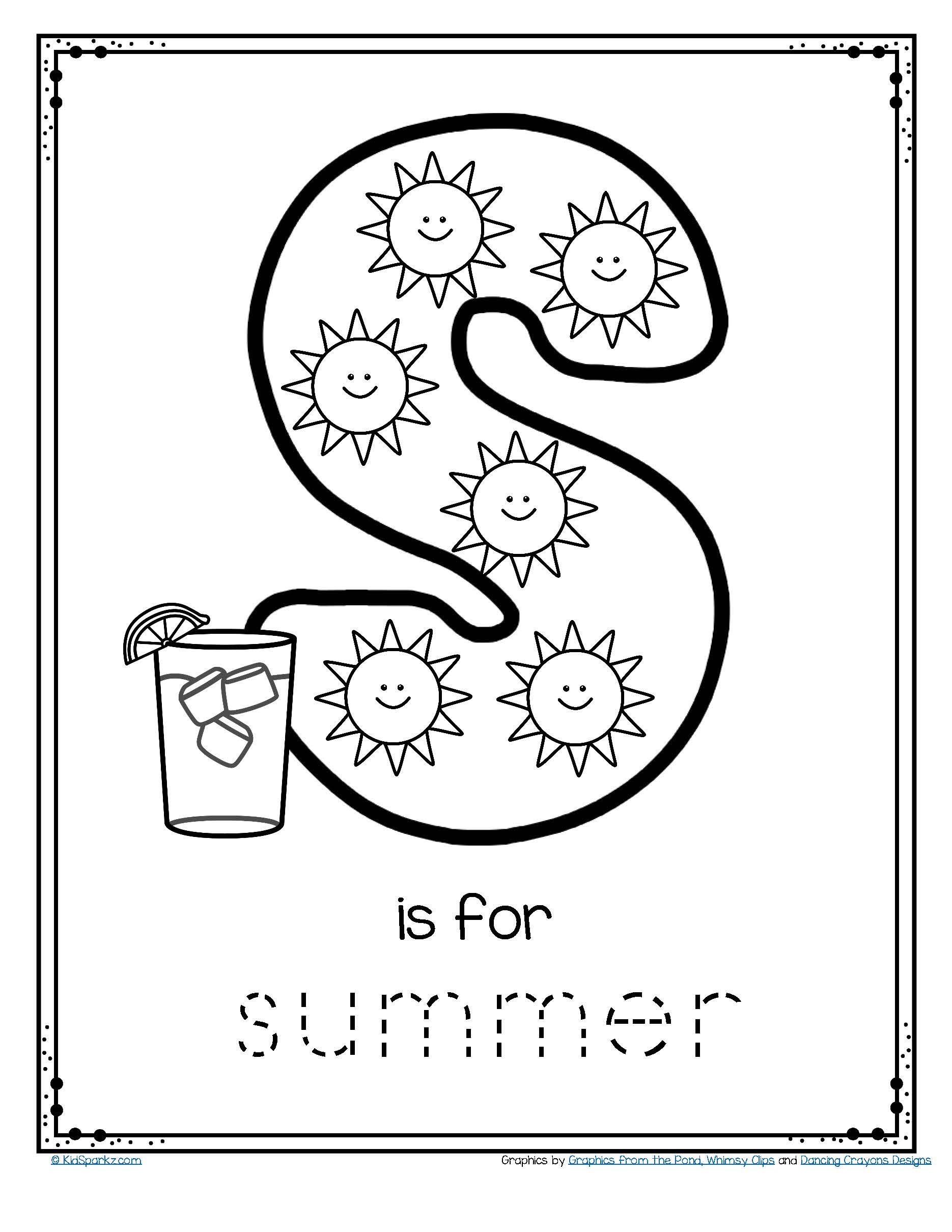 Printable Summer Worksheets For Preschoolers