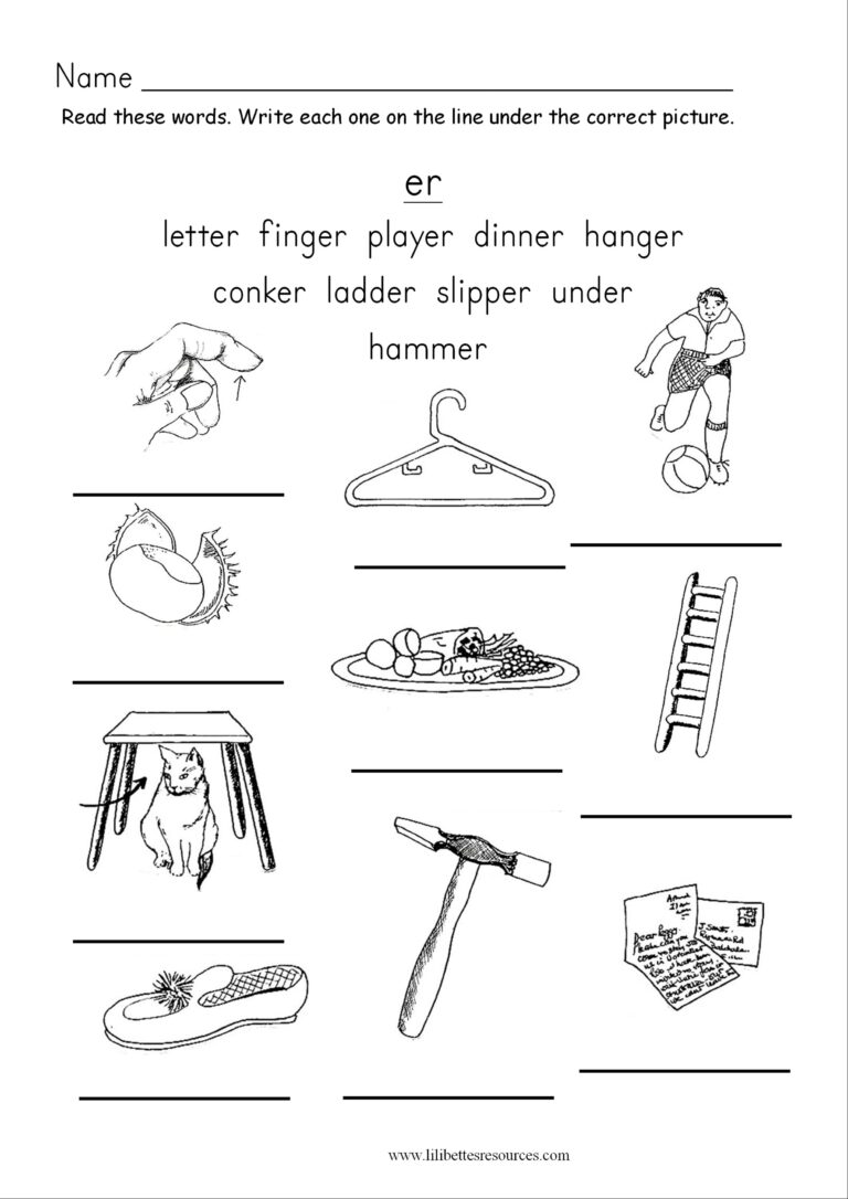 Er Phonics Worksheets SOUND IT OUT PHONICS