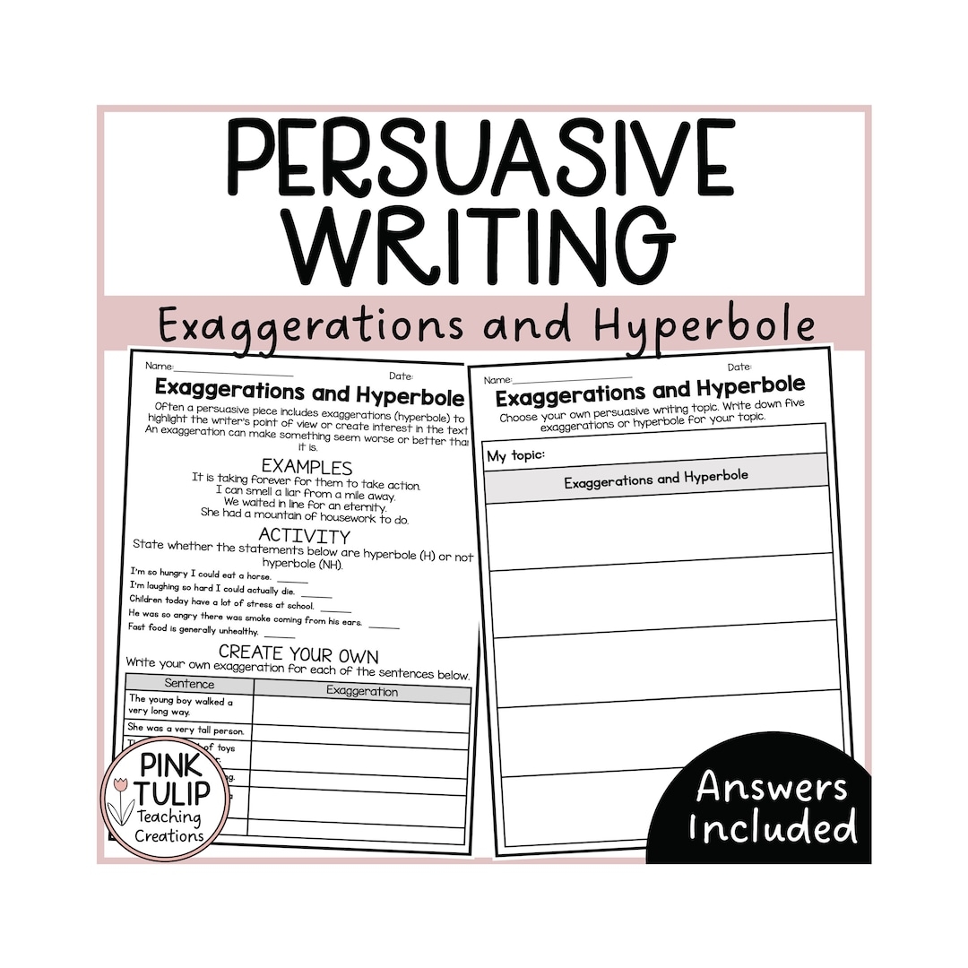 Hyperbole Worksheet Printable Free