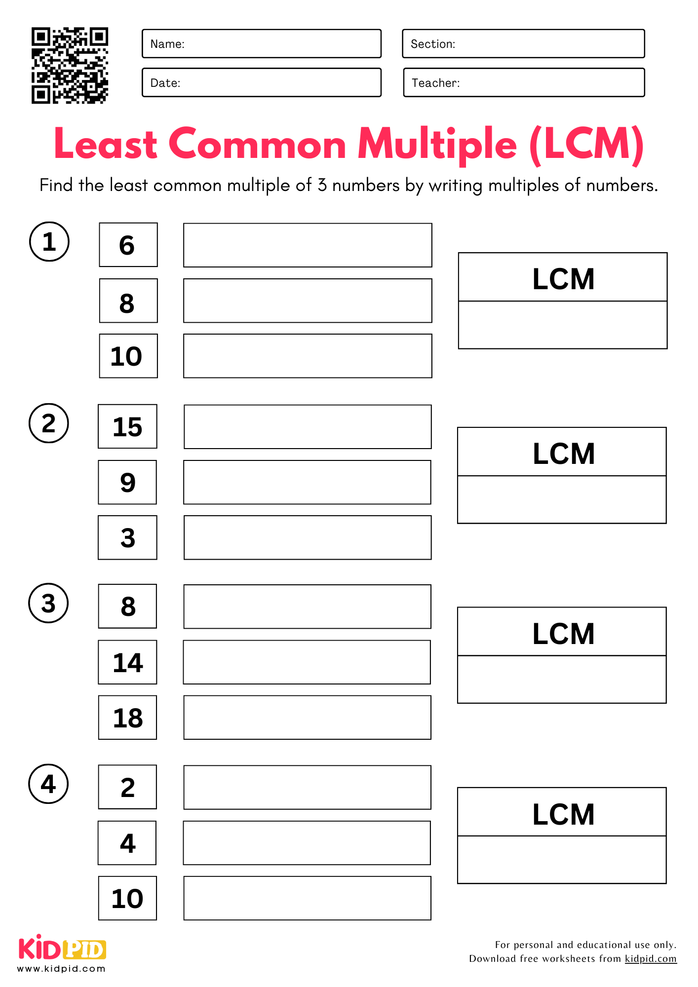 Factoring Worksheets For Grade 6 Kidpid