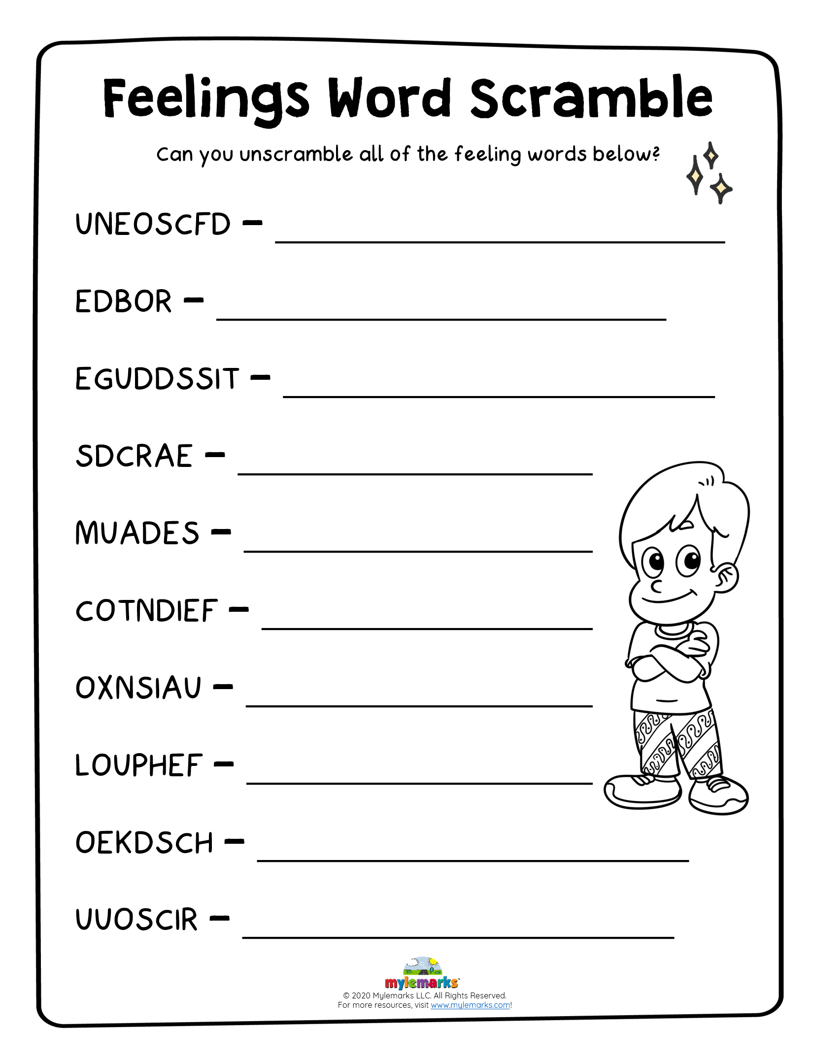Feelings ACTIVITY Pack Printable 