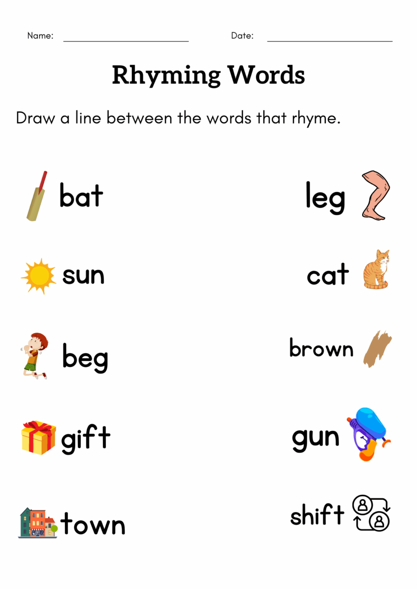 Find The Rhyming Words Worksheet For Kindergarten Match The Rhyming Words Made By Teachers