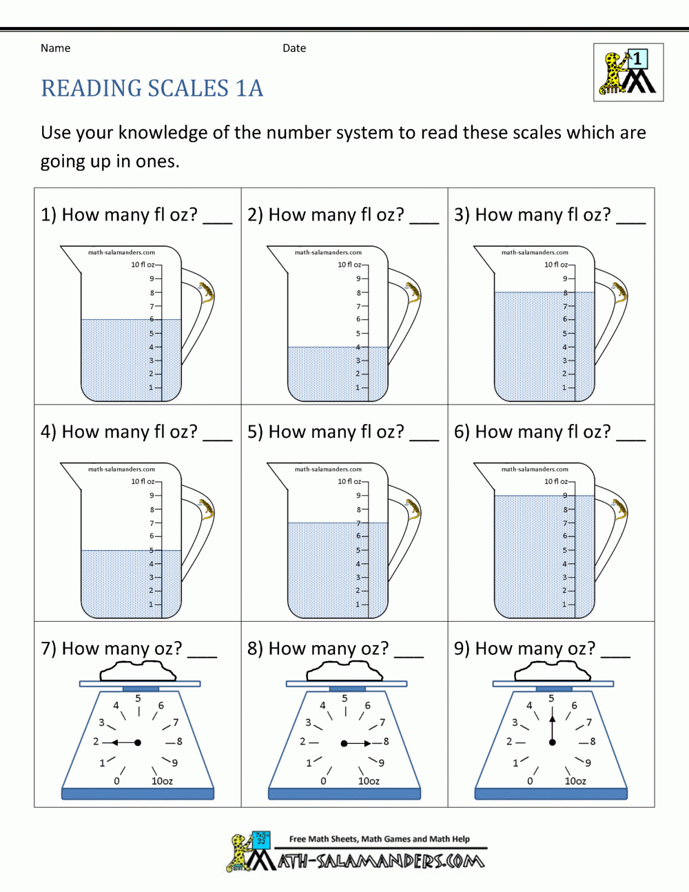 First Grade Measurement Worksheets