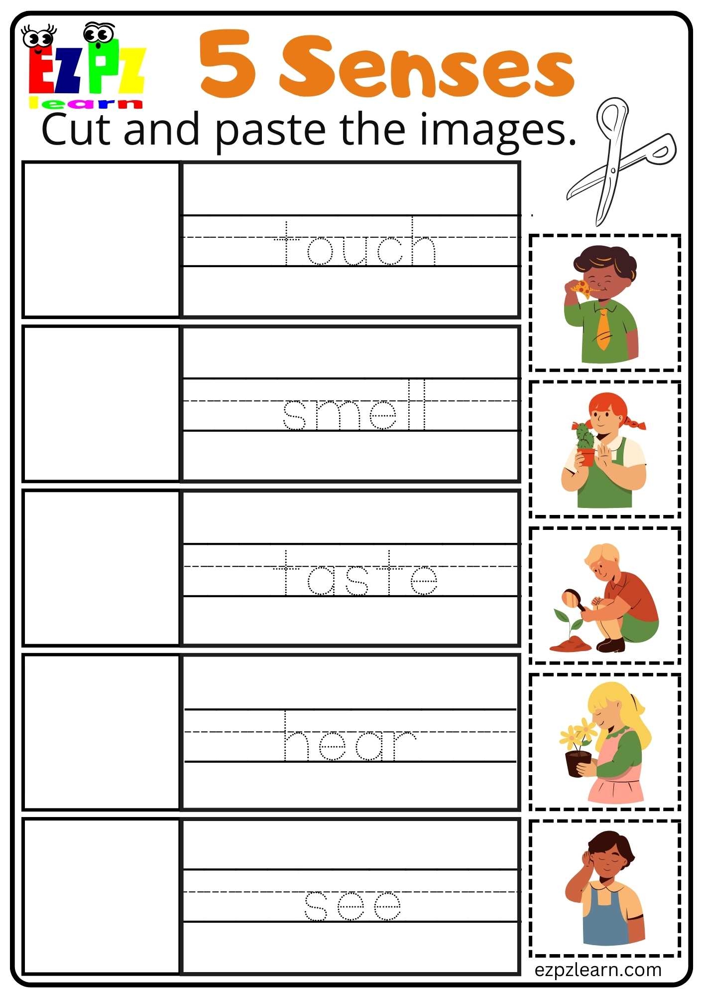 Kindergarten Cut And Paste Worksheets Free