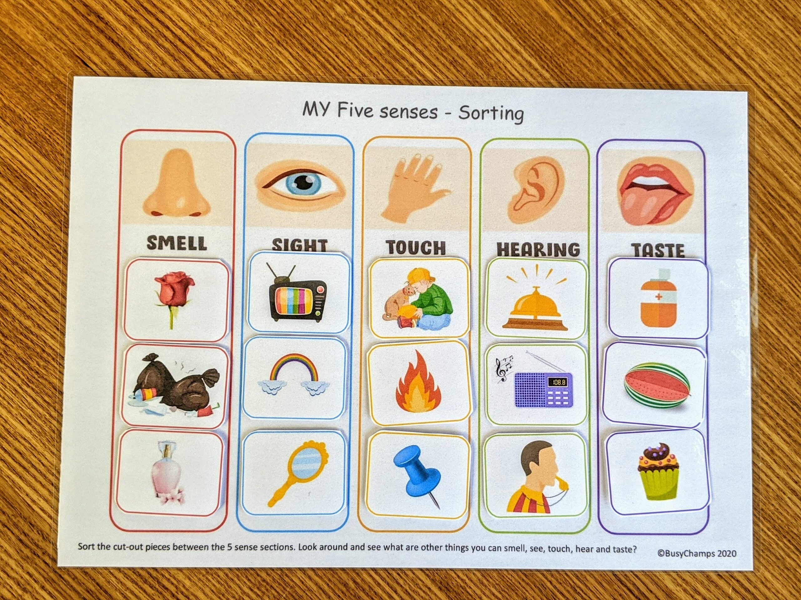 5 Senses Printable Book For Preschool