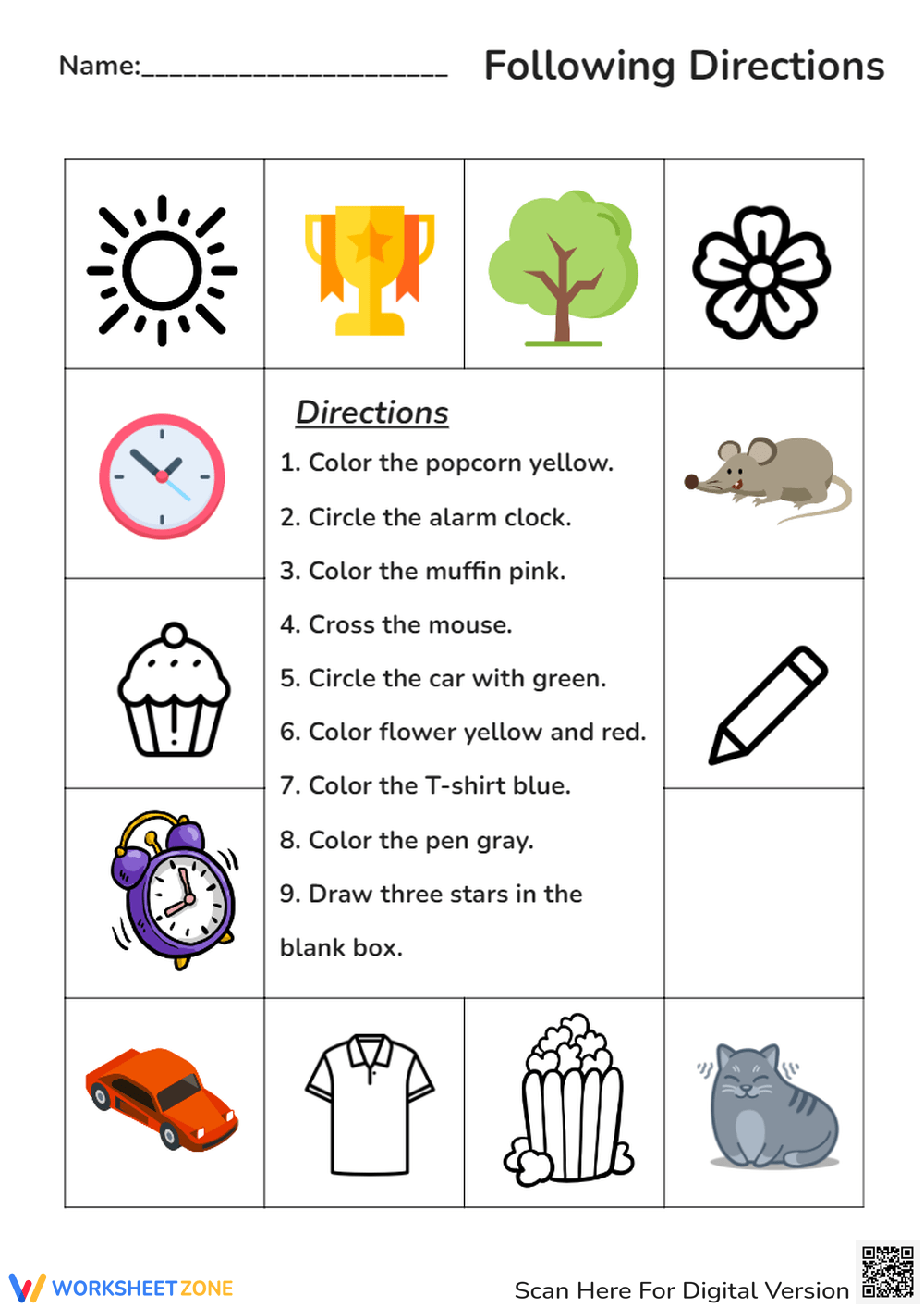 Free Printable Follow The Directions Worksheets
