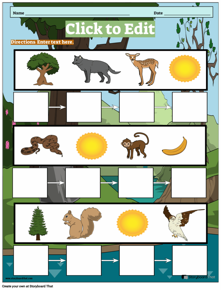Food Chain And Web Worksheets Free Customizable Templates