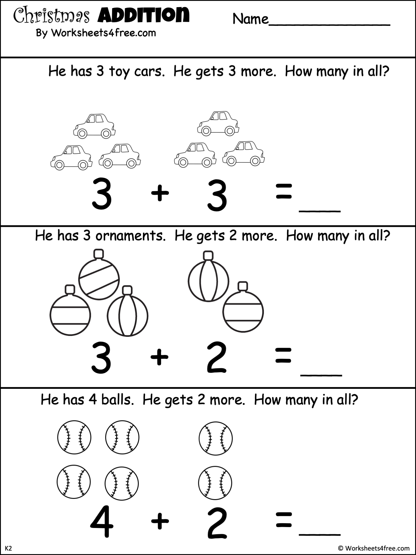 Free Printable Christmas Addition Worksheets