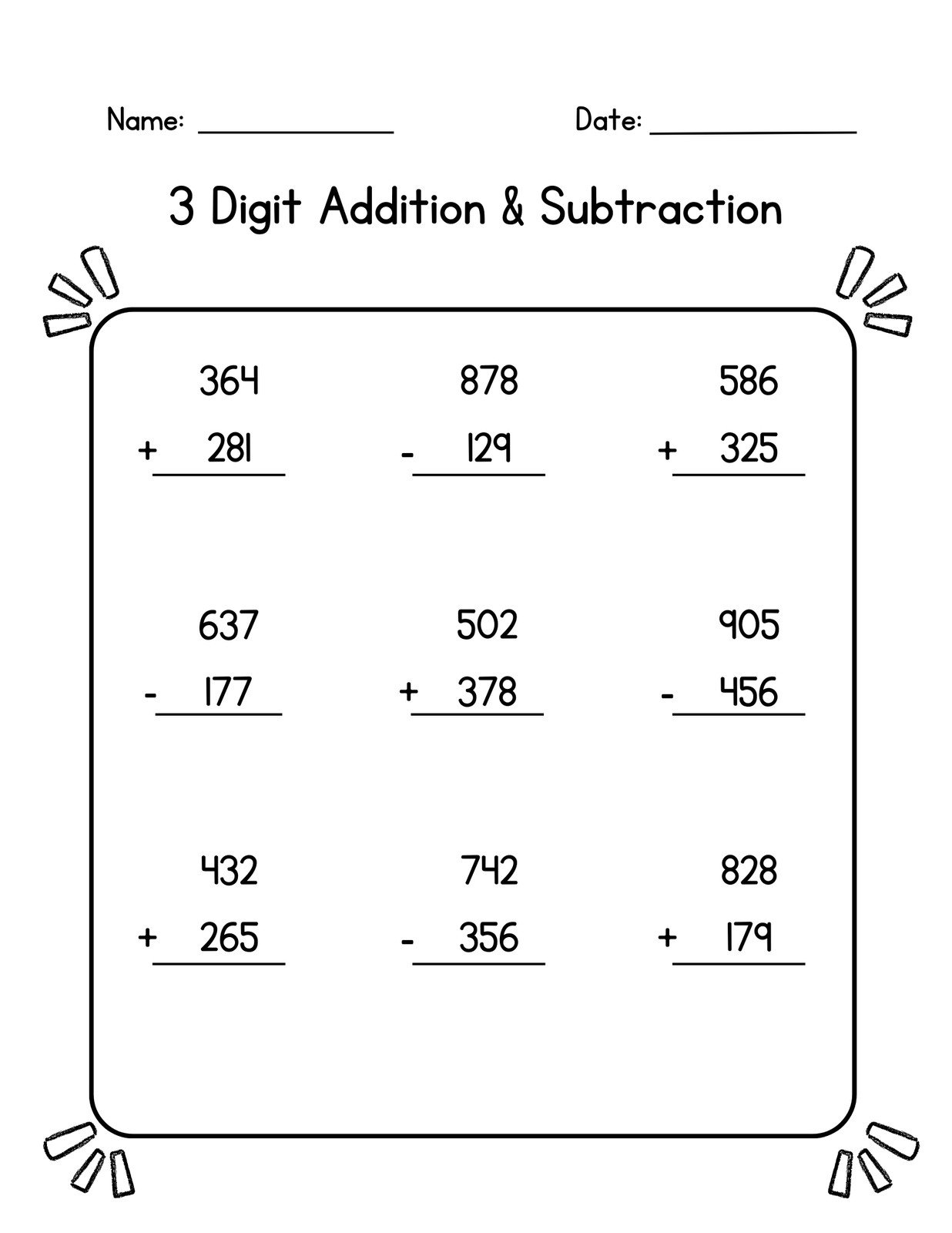 3rd Grade Math Free Printable Worksheet