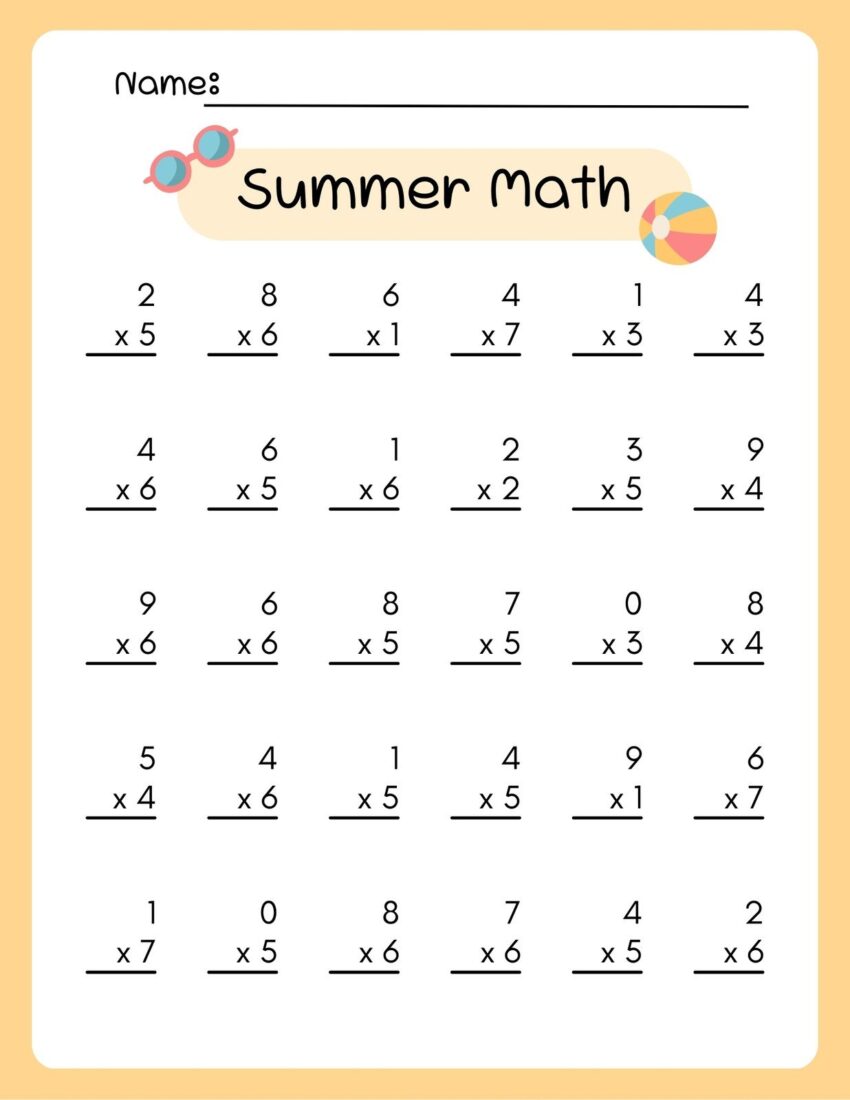 Free 3rd Grade Math Worksheet Templates To Customize Canva