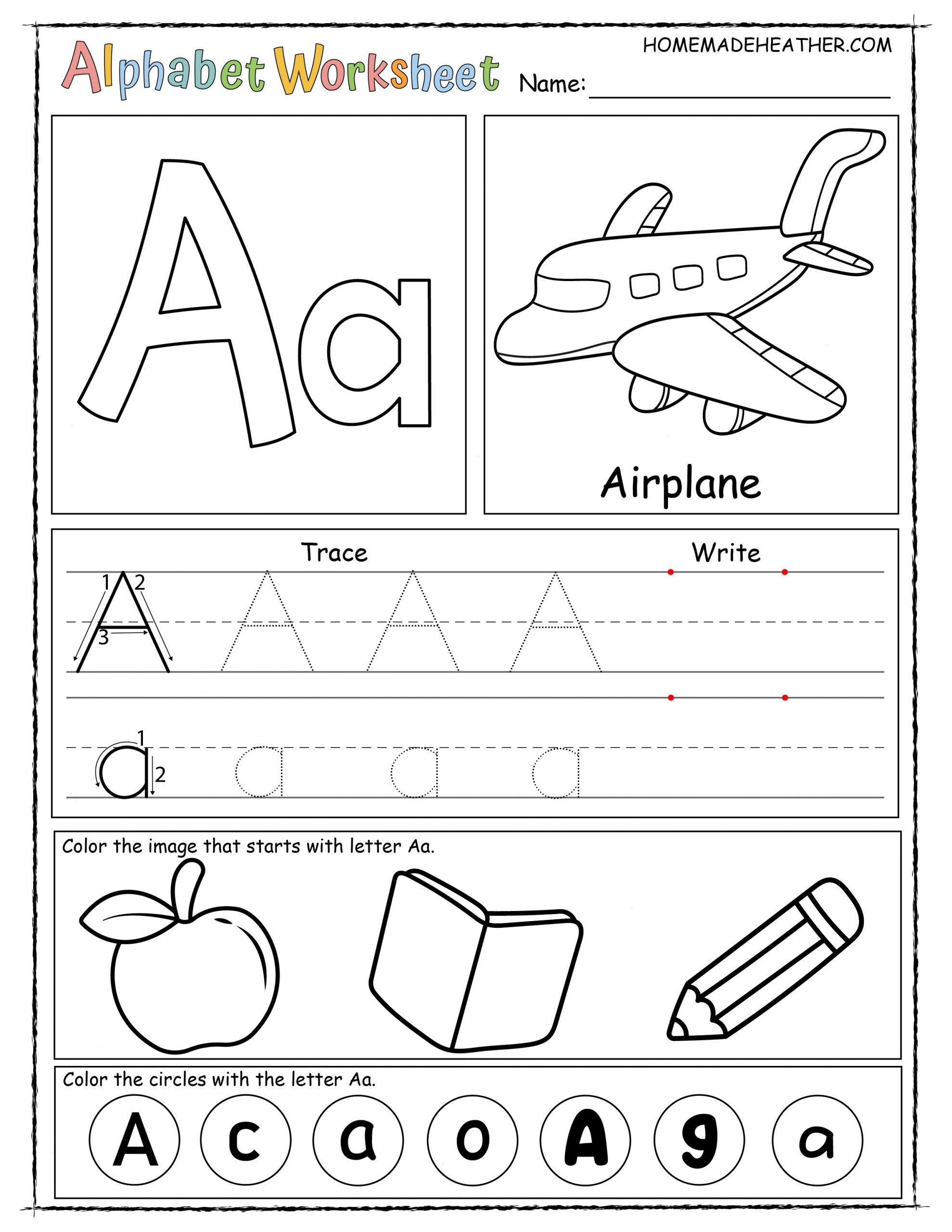 Free Alphabet Printable Worksheets Homemade Heather Free Alphabet Printable Worksheets Homemade Heather