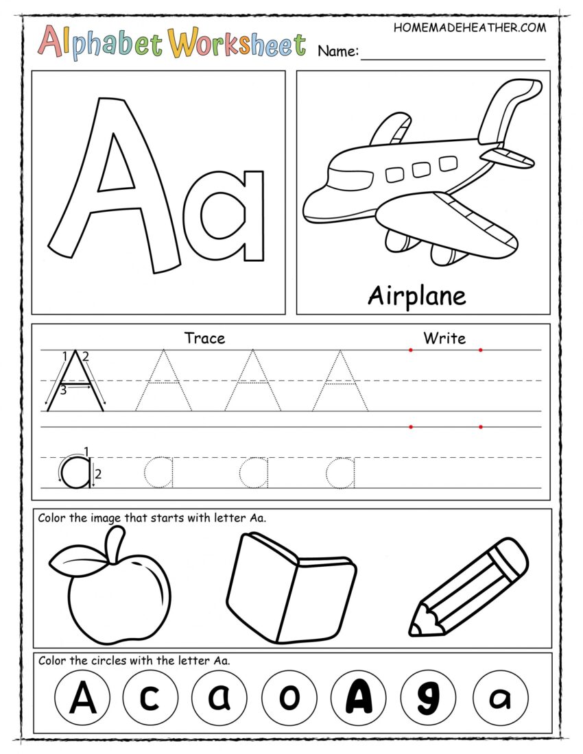 Free Alphabet Printable Worksheets Homemade Heather