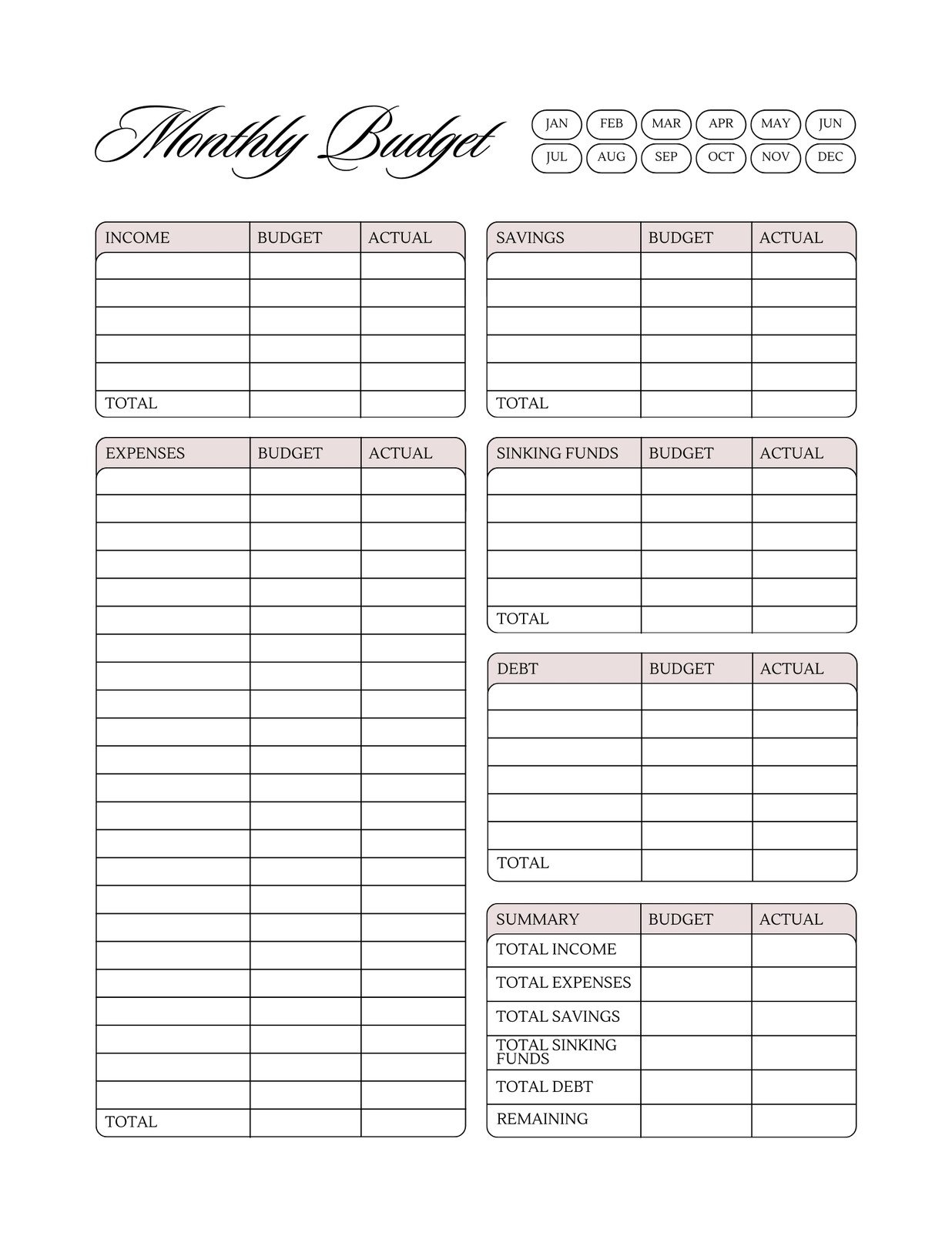 Free And Customizable Budget Templates Free And Customizable Budget Templates