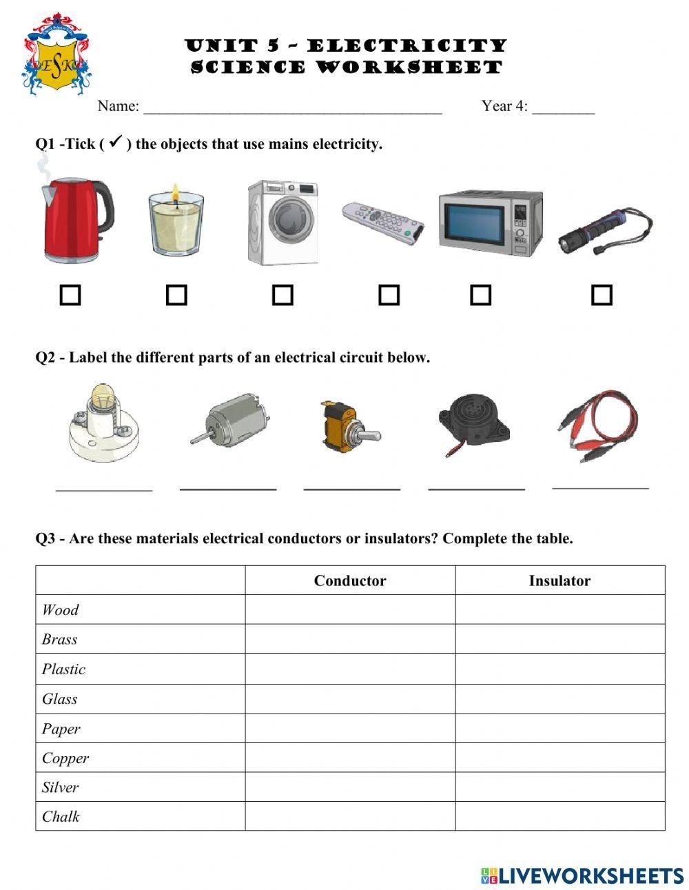 Free Electricity Worksheet Download Free Electricity Worksheet Png Images Free Worksheets On Clipart Library