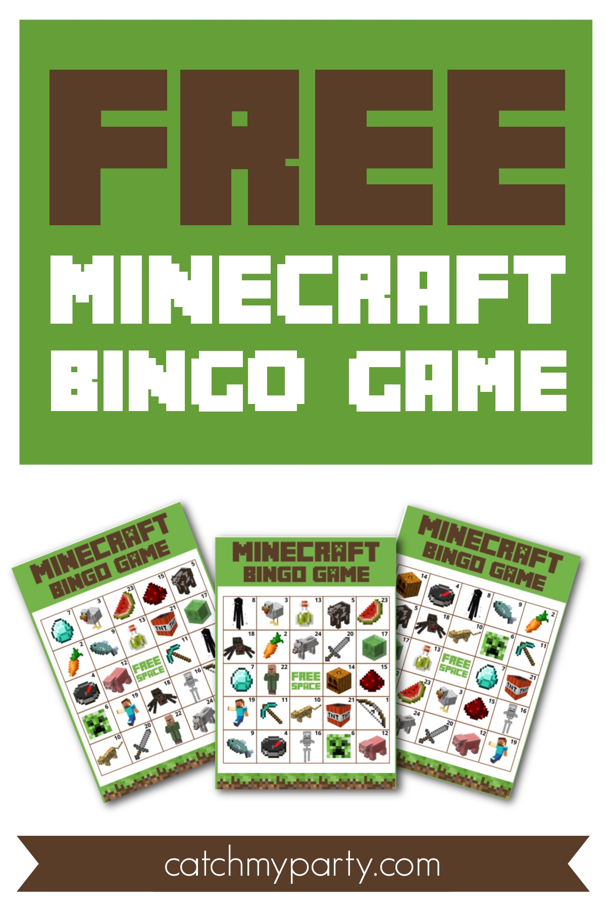 FREE Fantastic Printable Minecraft Bingo Game Catch My Party