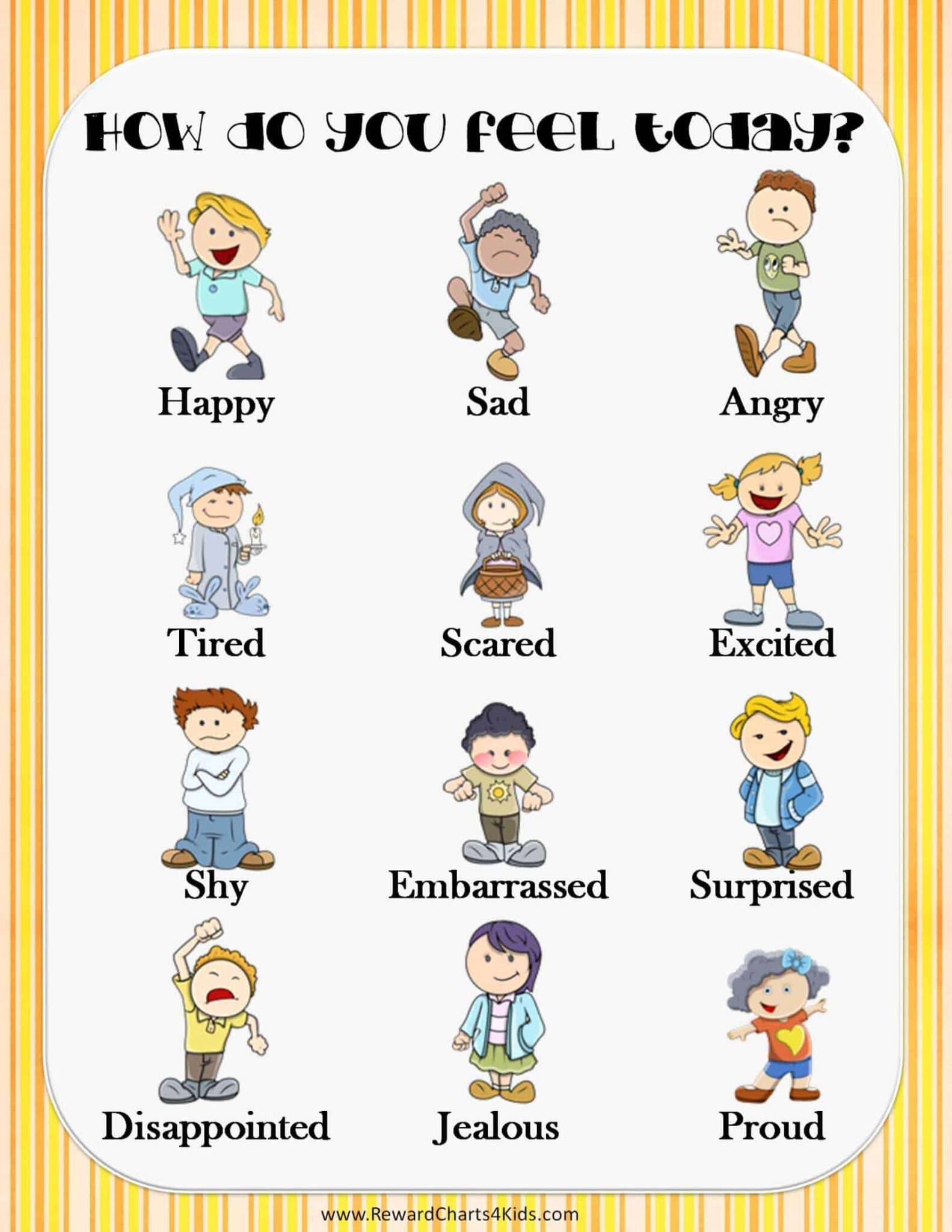 Free Printable Feelings Chart For Preschoolers - Free Printable Worksheets