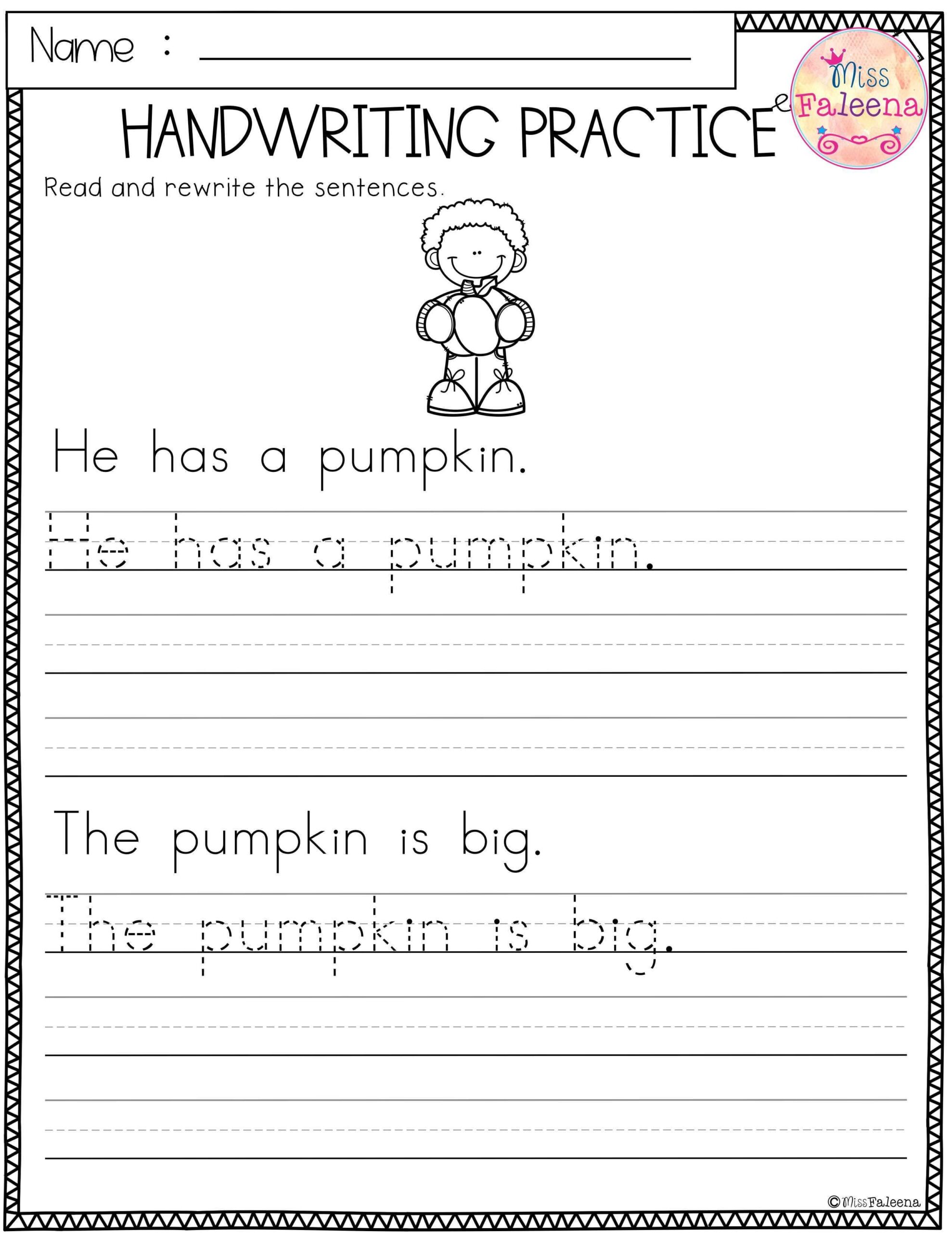 Free Handwriting Practice Handwriting Worksheets For 