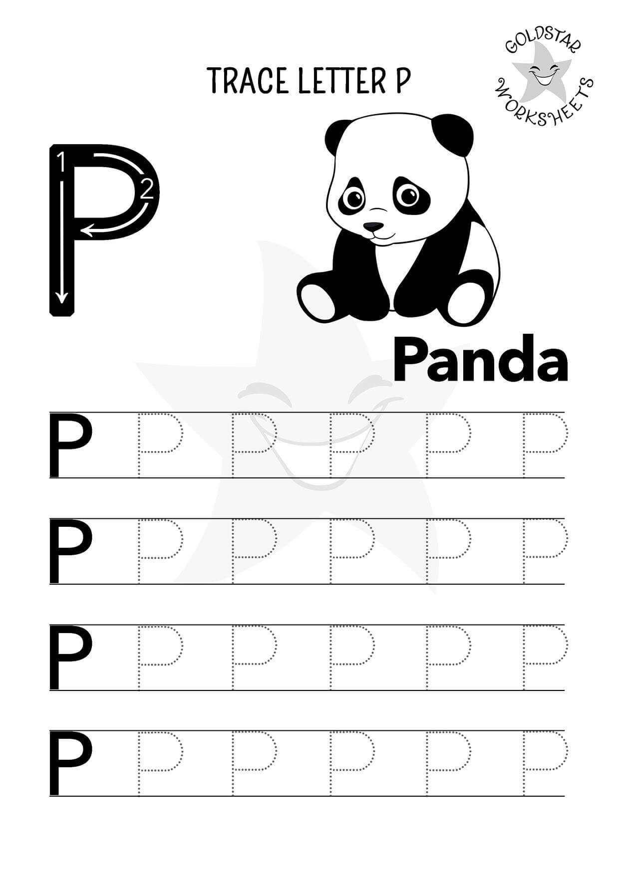 Free Letter P Tracing Worksheets Panda Pig U0026 Penguin Fun 