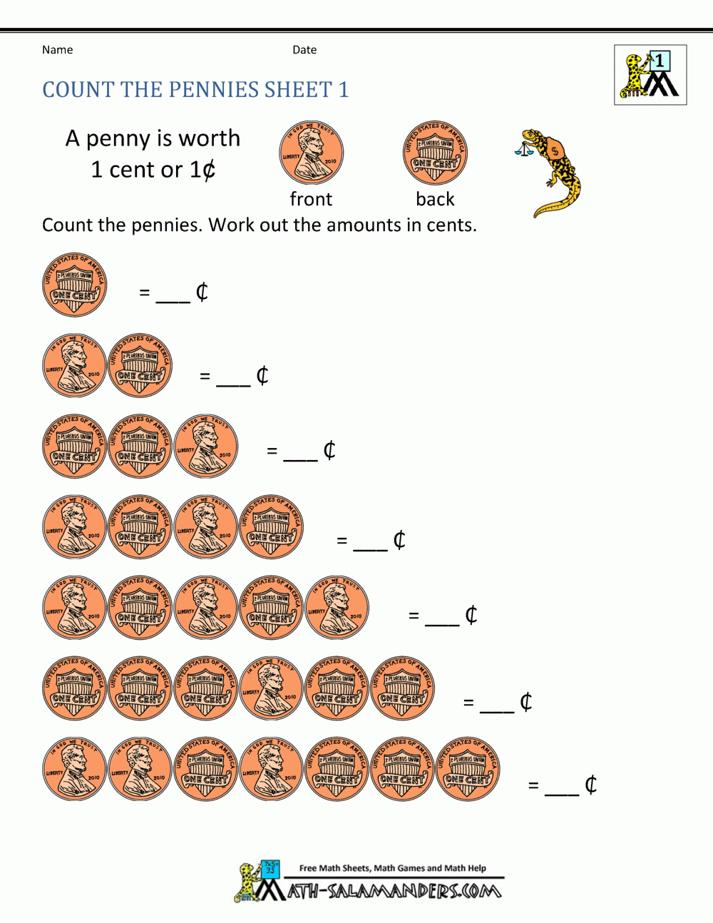 Free Math Money Worksheets 1st Grade Free Math Money Worksheets 1st Grade