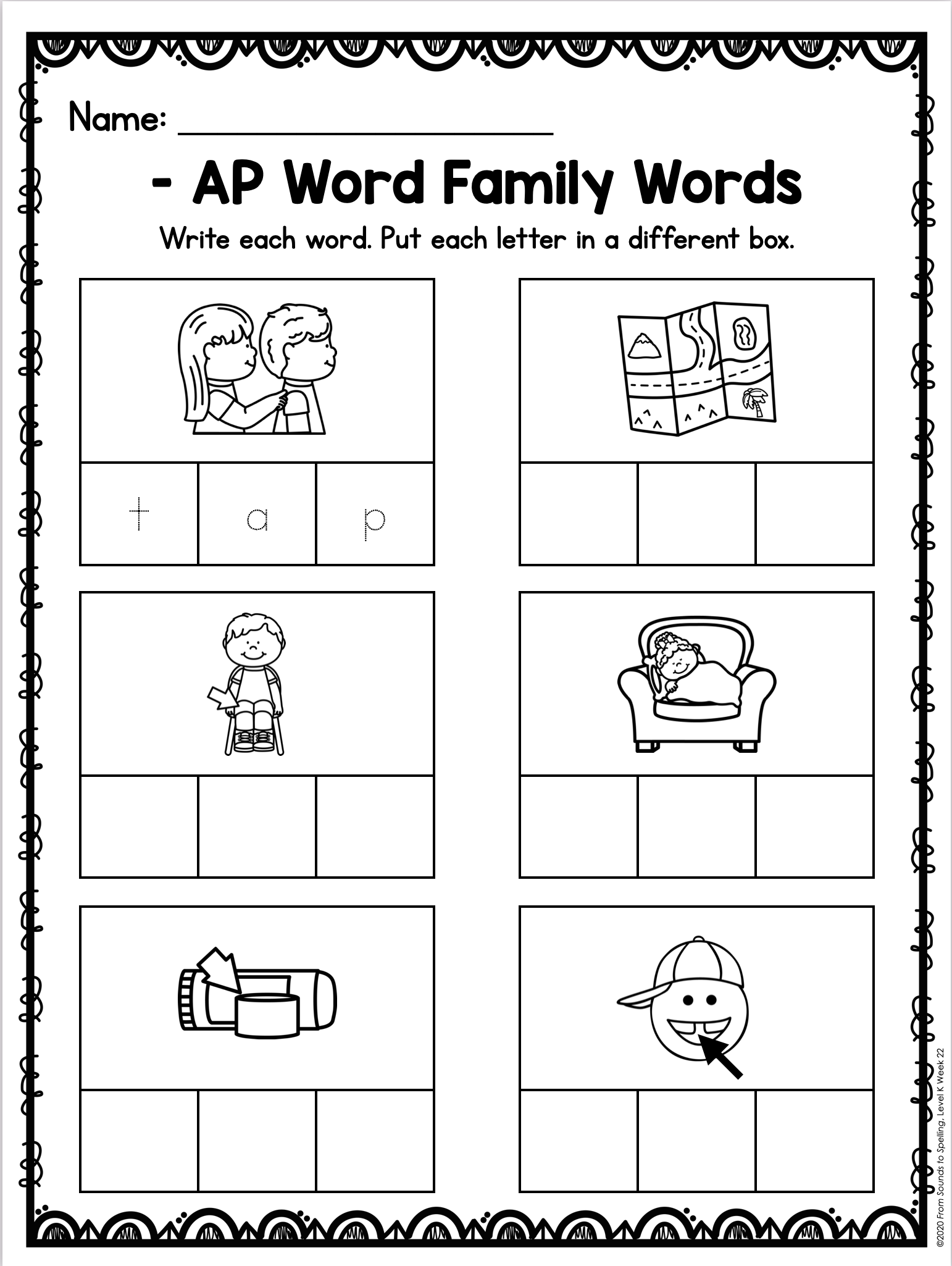 Kindergarten Sounding Out Words Worksheet