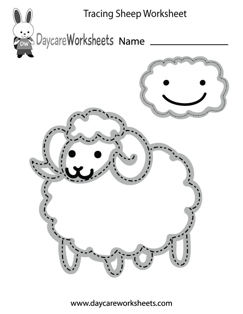 Free Preschool Tracing Sheep Worksheet