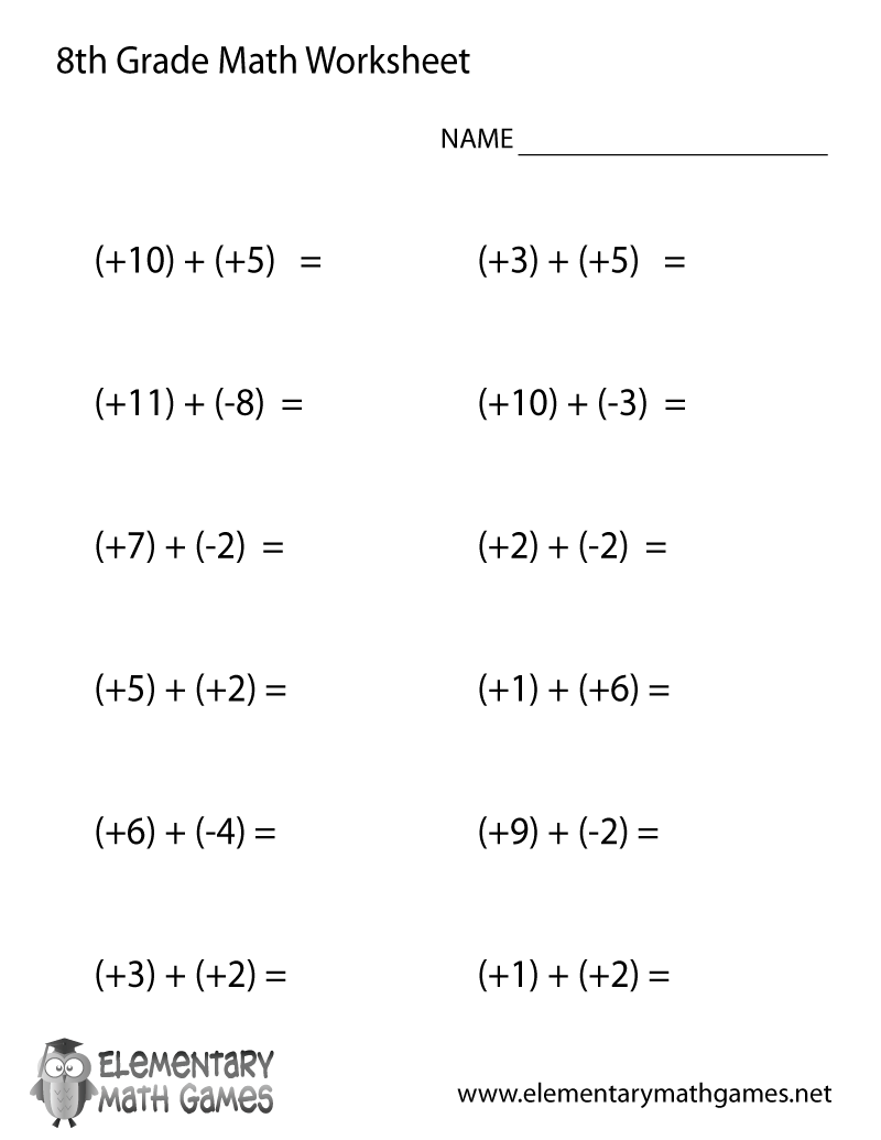 Free Printable 8th Grade Homeschool Worksheets