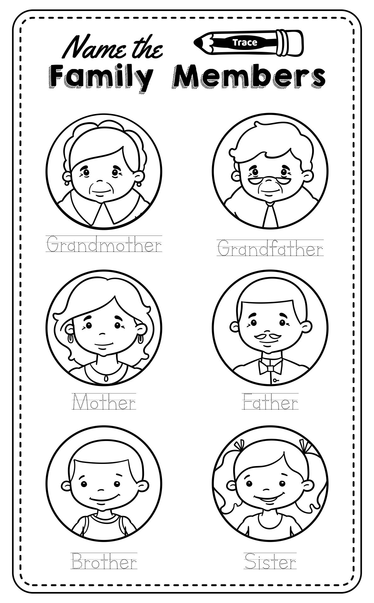 Free Printable All About My Family Worksheets Tribobot X Mom 