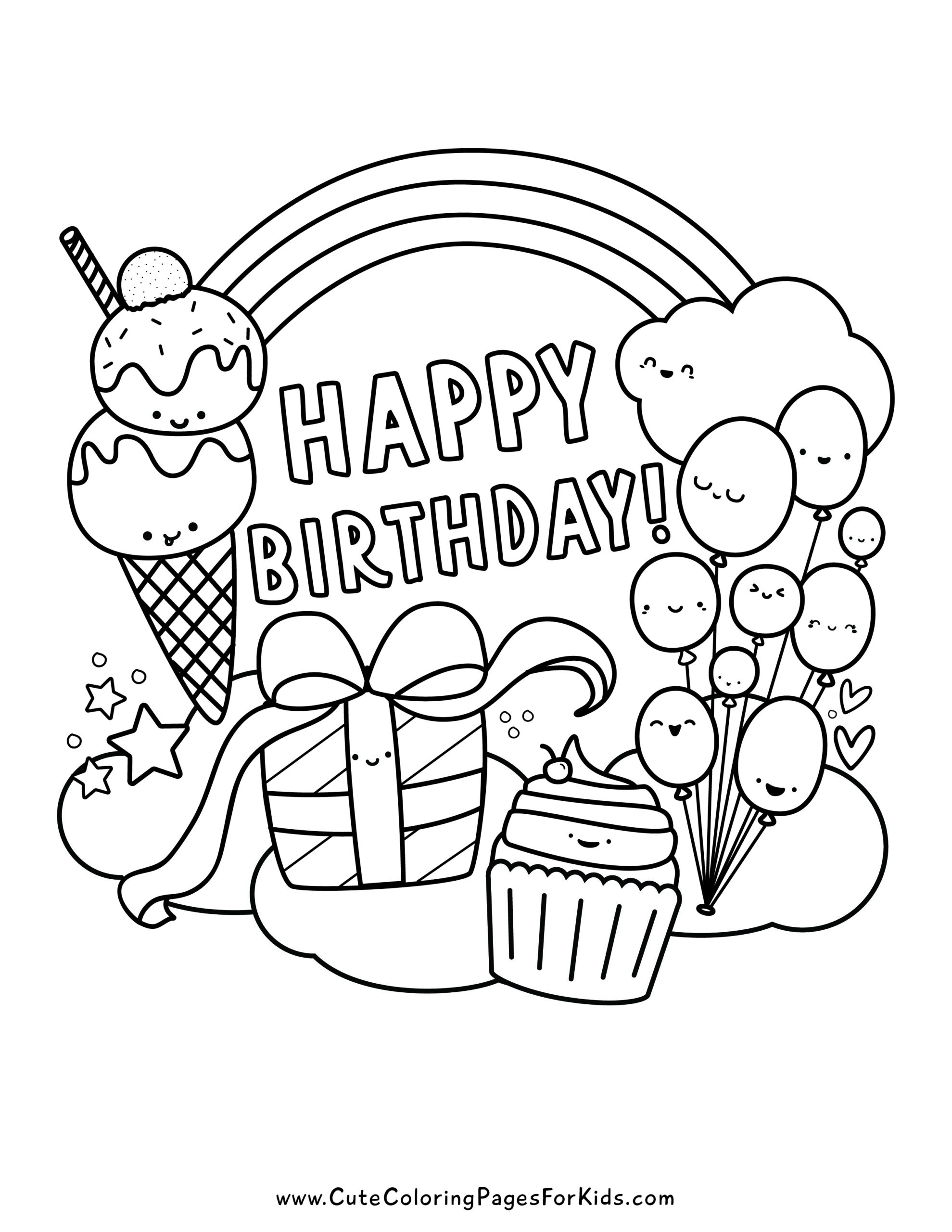 Free Printable Birthday Coloring Pages Cute Coloring Pages For 