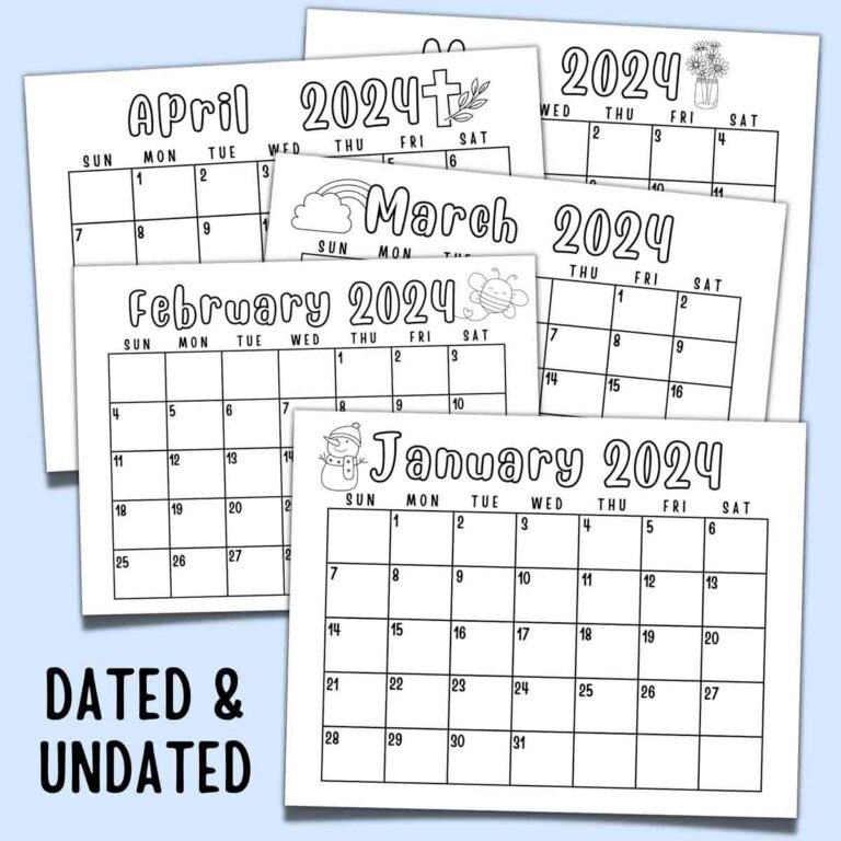 Free Printable Calendar For Kids Dated And Undated 2024 2025 Worksheets Library