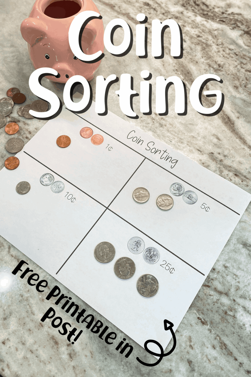 Free Printable Coin Sorting Mat An Educational Preschool Activity