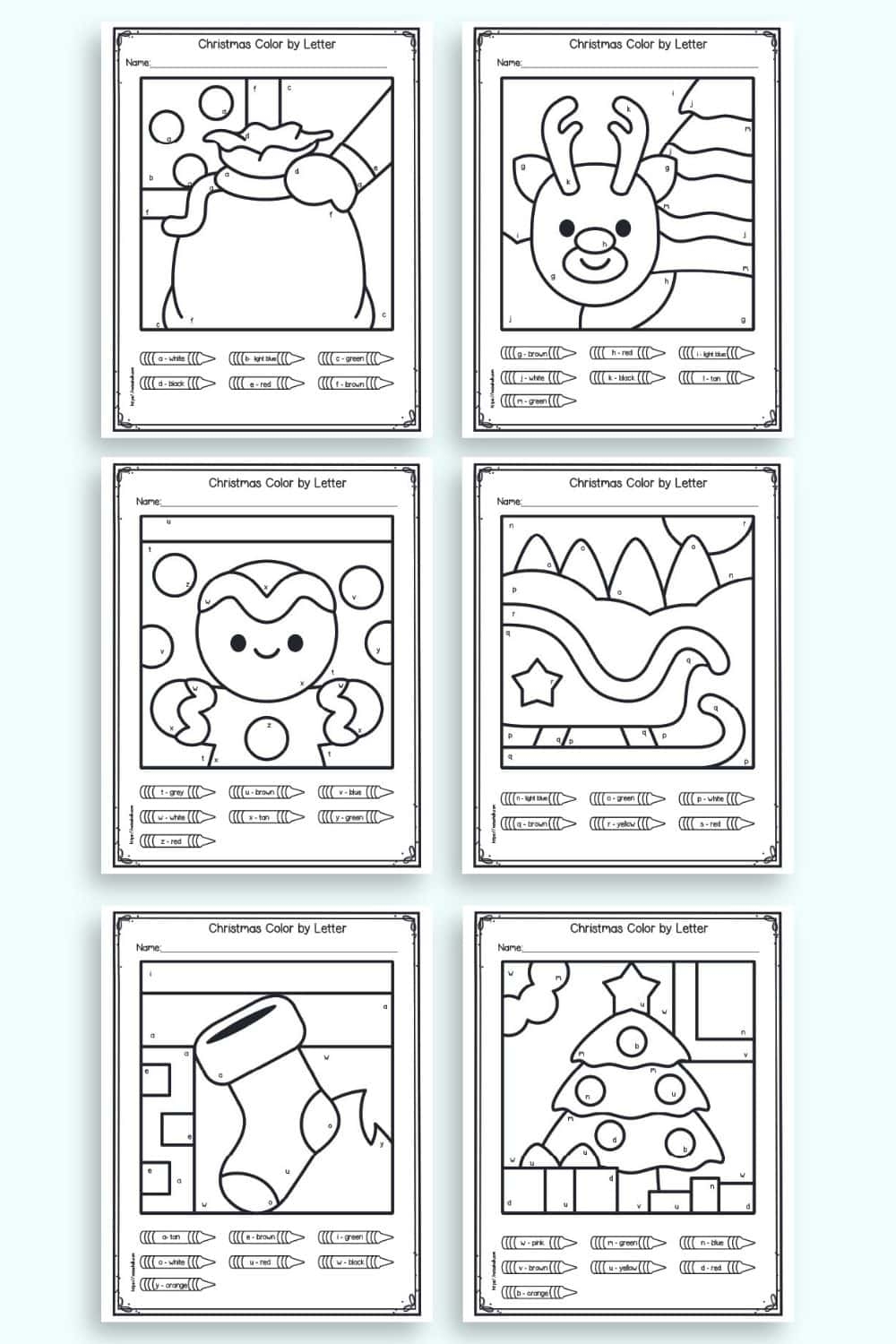 Free Printable Color By Letter Christmas Worksheets The Artisan Life