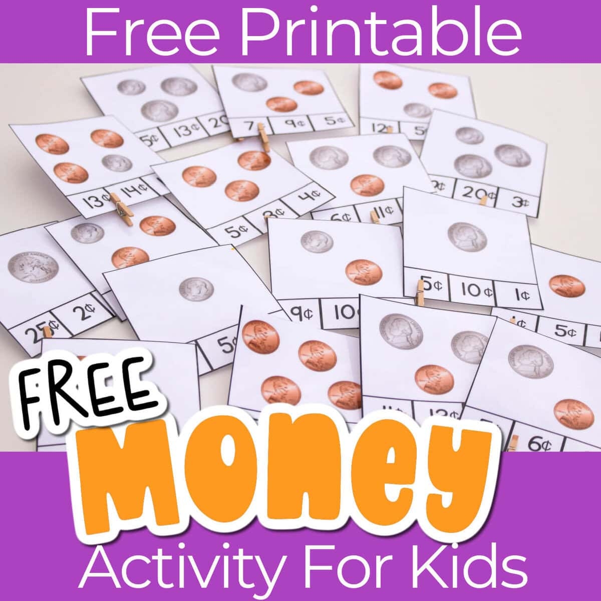 Free Printable Counting Money Clip Cards For Coins Free Printable Counting Money Clip Cards For Coins
