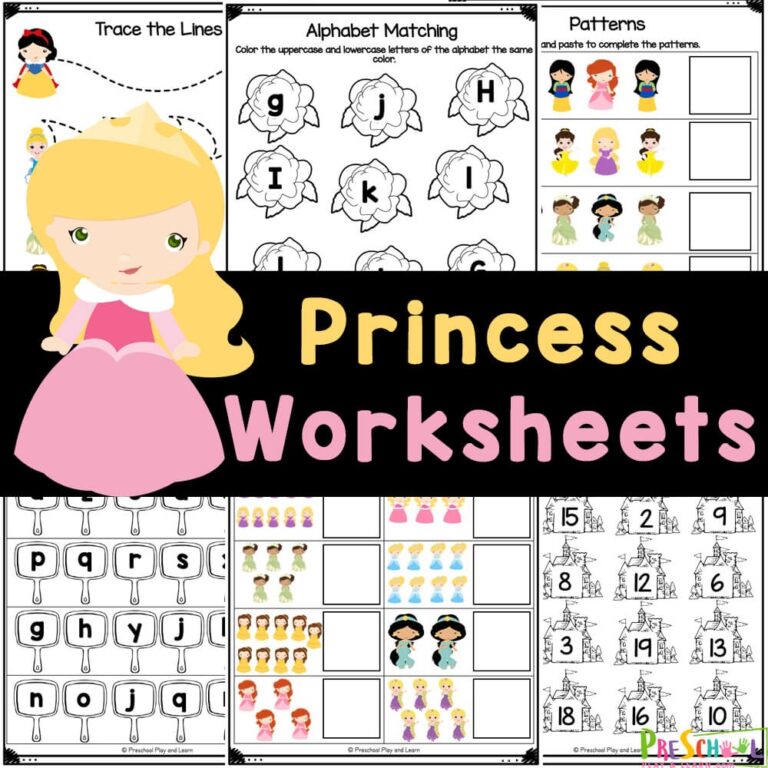  Free Printable Disney Princess Worksheets For Preschoolers
