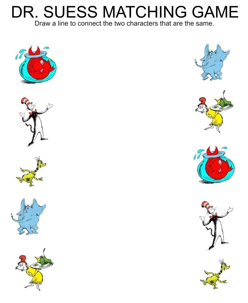 FREE Printable Dr Seuss Worksheets For Preschool And Kindergarten 