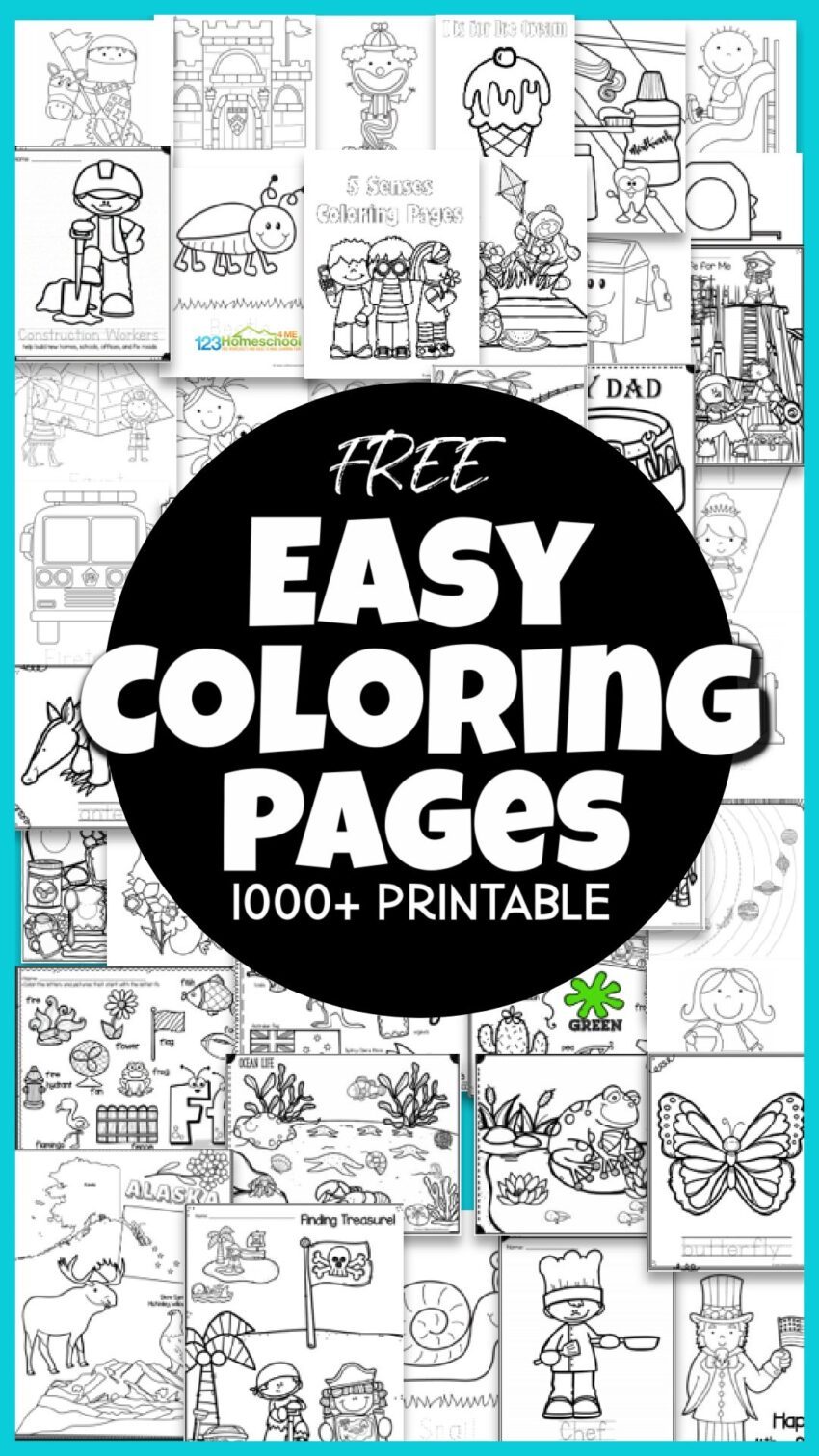 FREE Printable EASY Preschool Coloring Pages over 1000 Pages