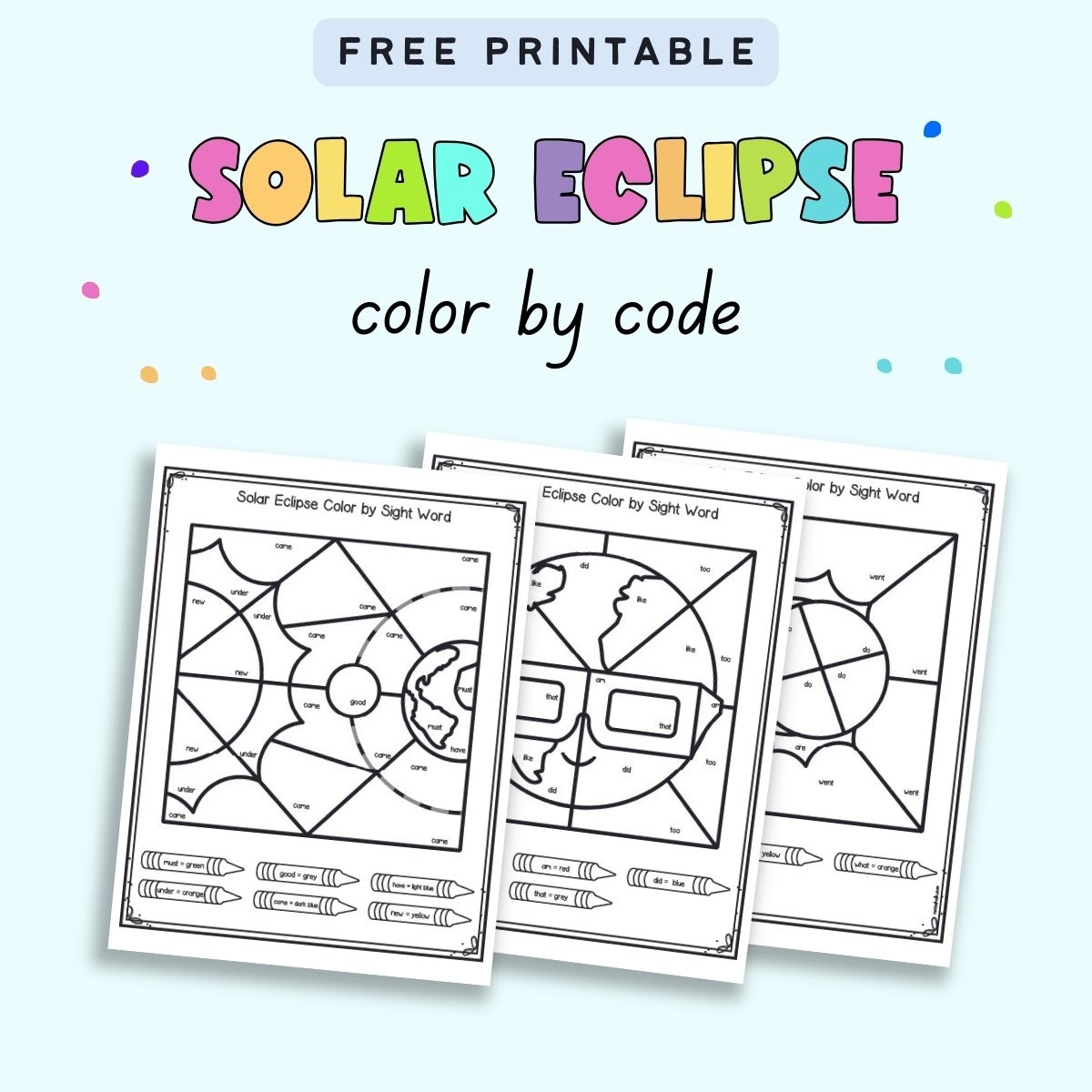 Free Solar Eclipse Worksheets Printable
