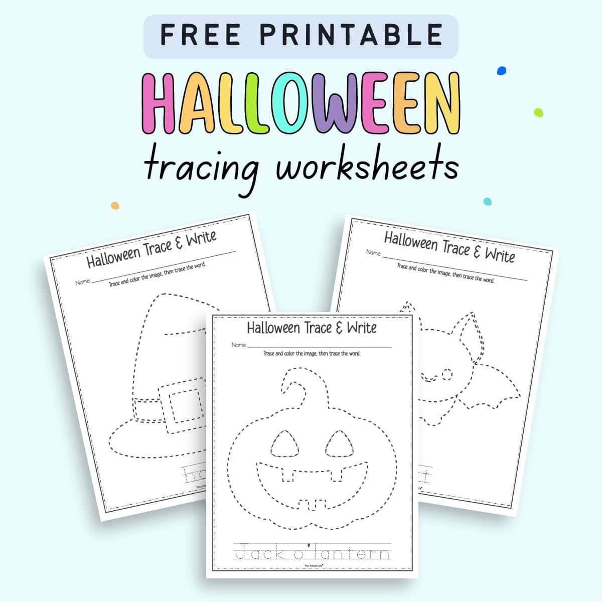 Free Printable Halloween Tracing Worksheets The Artisan Life