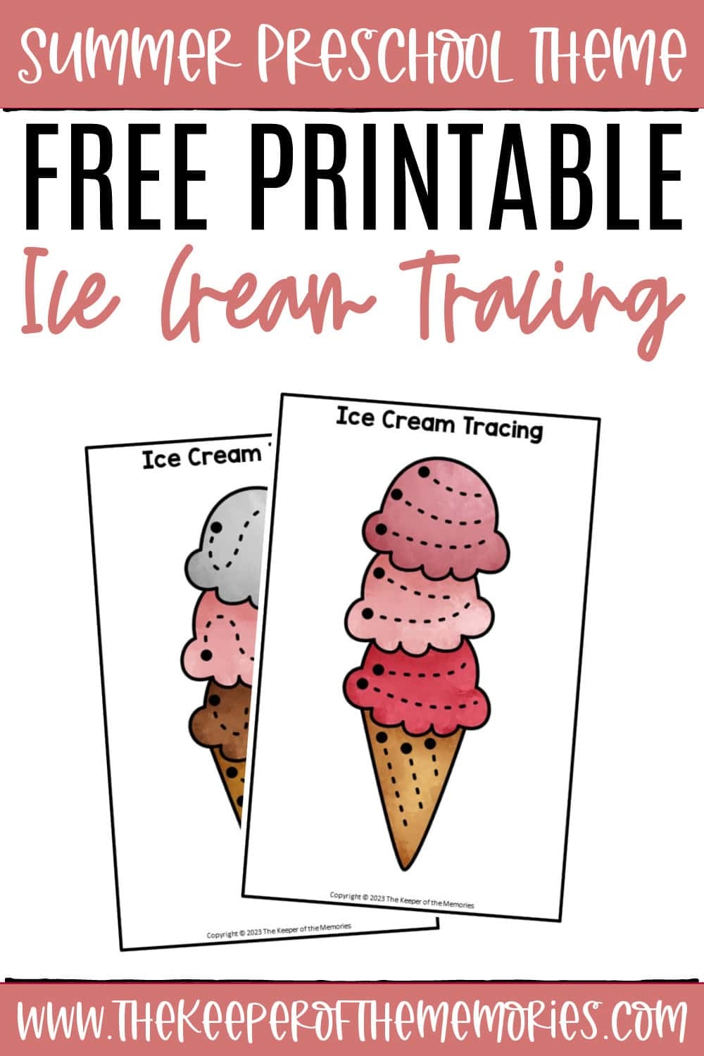 Free Printable Ice Cream Tracing Activity