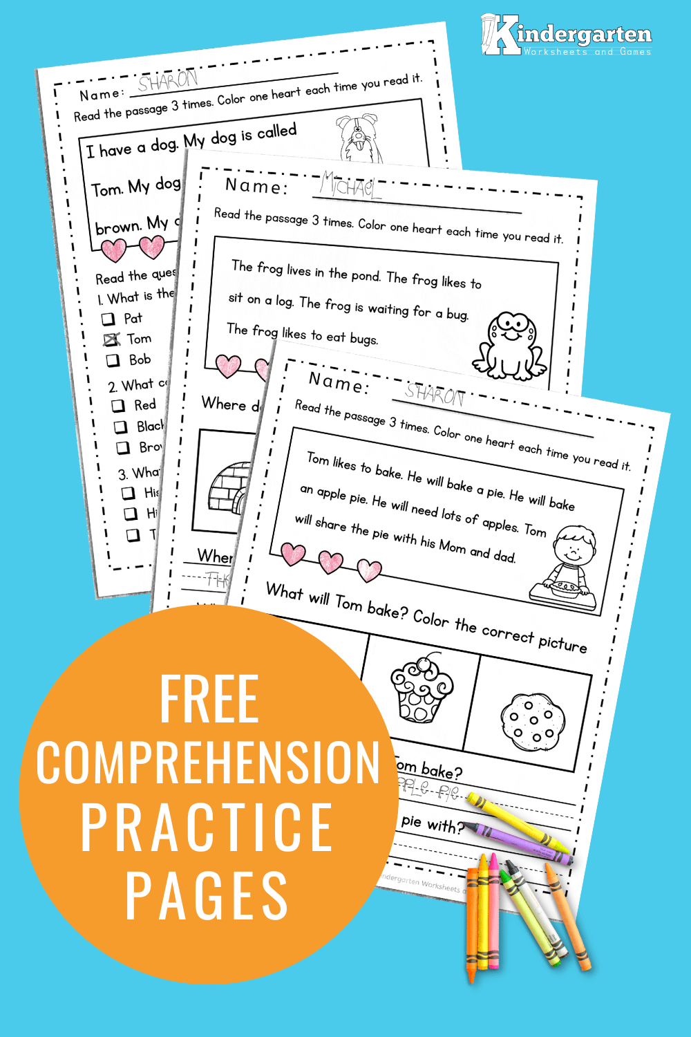 Reading Comprehension Kindergarten Free Printable Worksheets