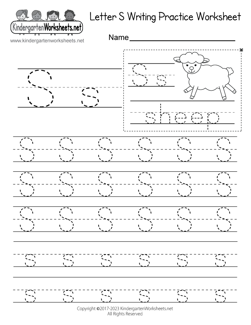 Free Printable Letter S Writing Practice Worksheet
