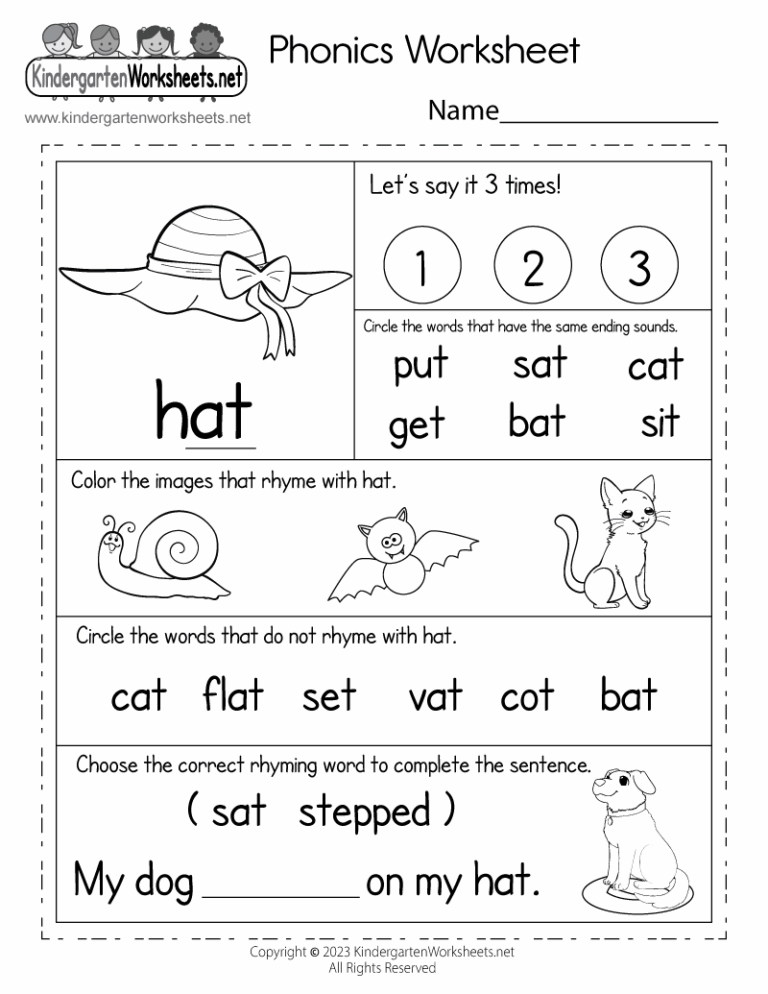 Free Printable Phonic Worksheets For Kids Fun Learning Activities