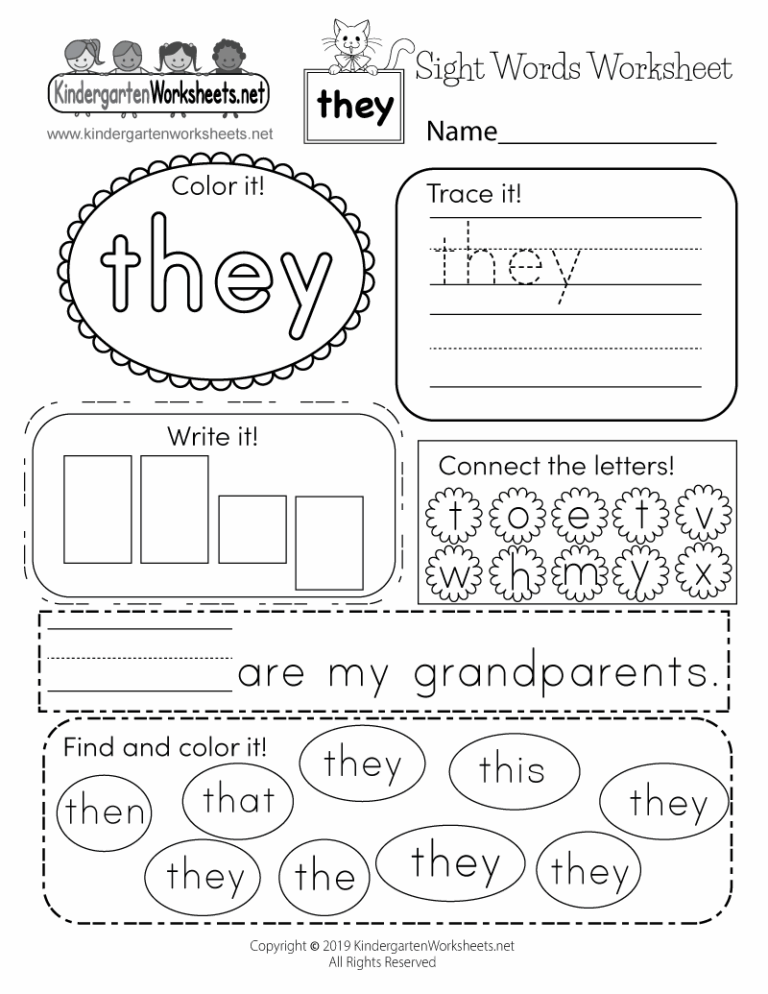Free Printable Sight Words Worksheets - Free Printable Worksheets