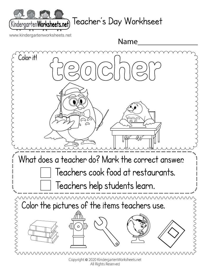 Free Printable Teachers Day Worksheet Worksheets Library
