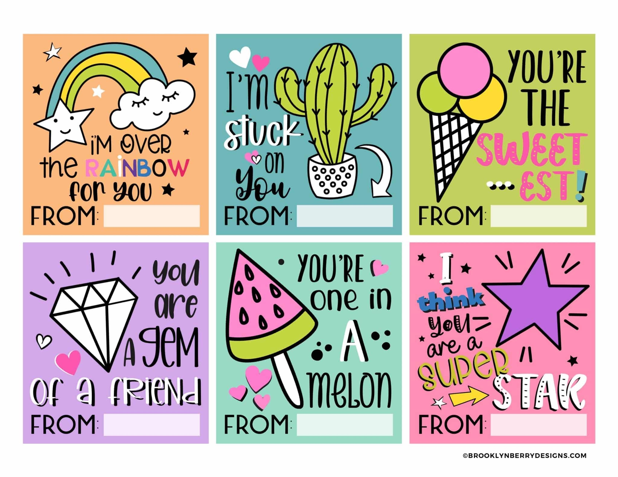 Free Printable Valentines For Kids Brooklyn Berry Designs Free Printable Valentines For Kids Brooklyn Berry Designs