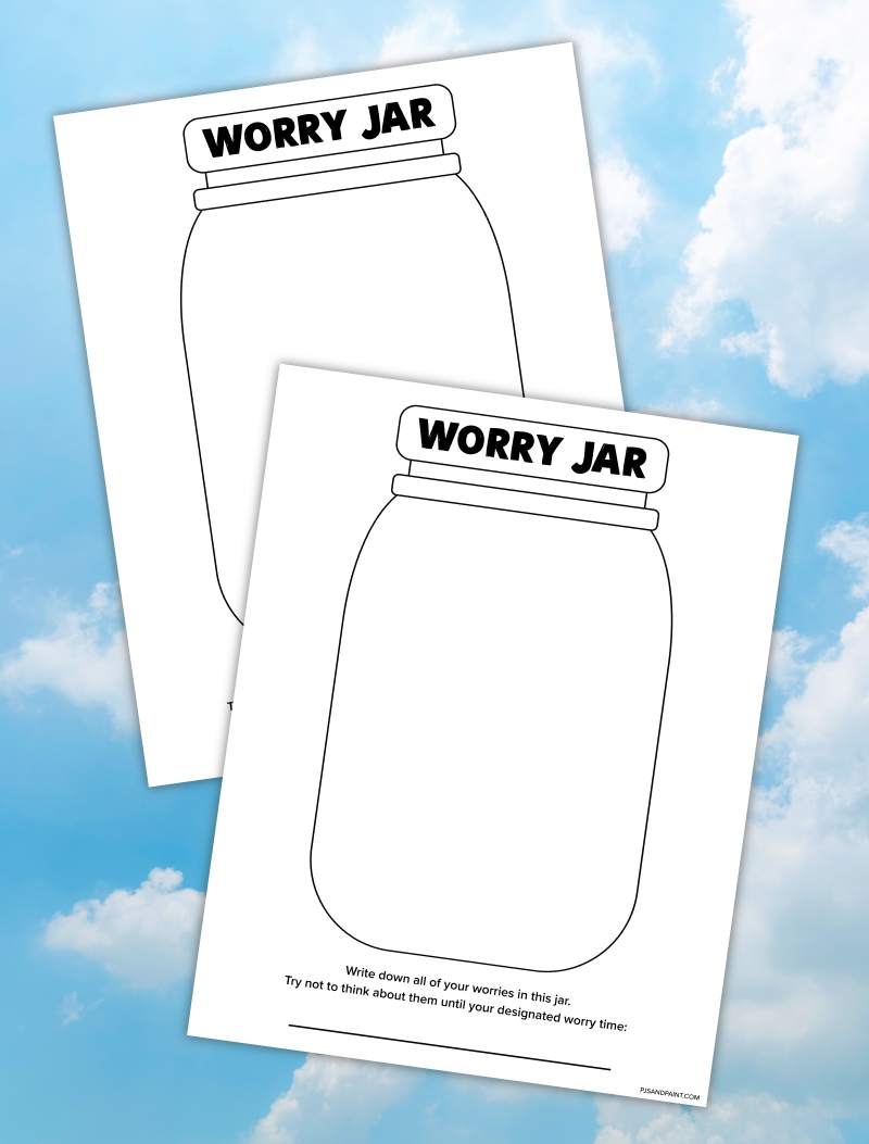 Free Printable Worry Jar Anxiety Relief Worksheet Pjs And Paint
