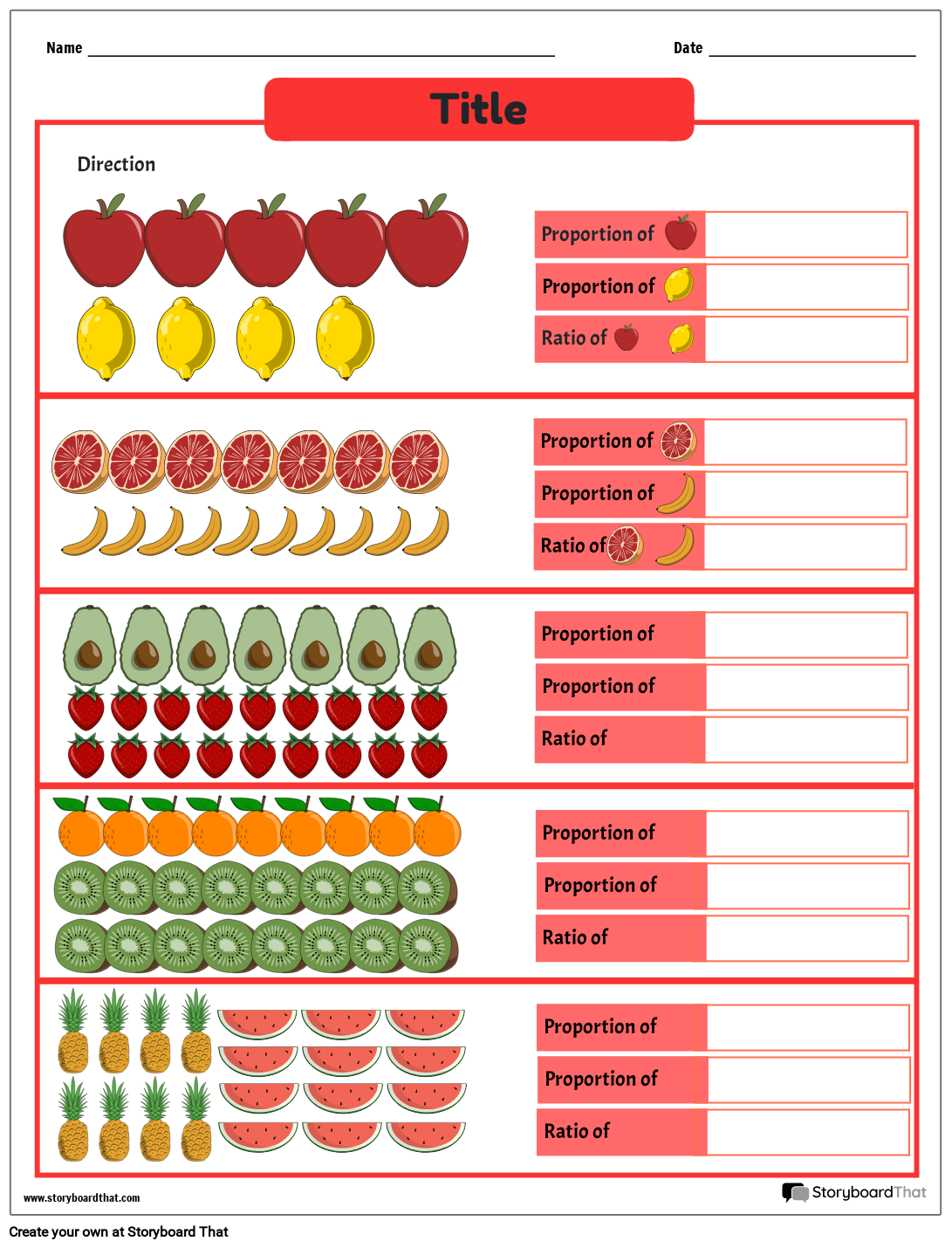 Free Proportions Worksheets Printable Ideas